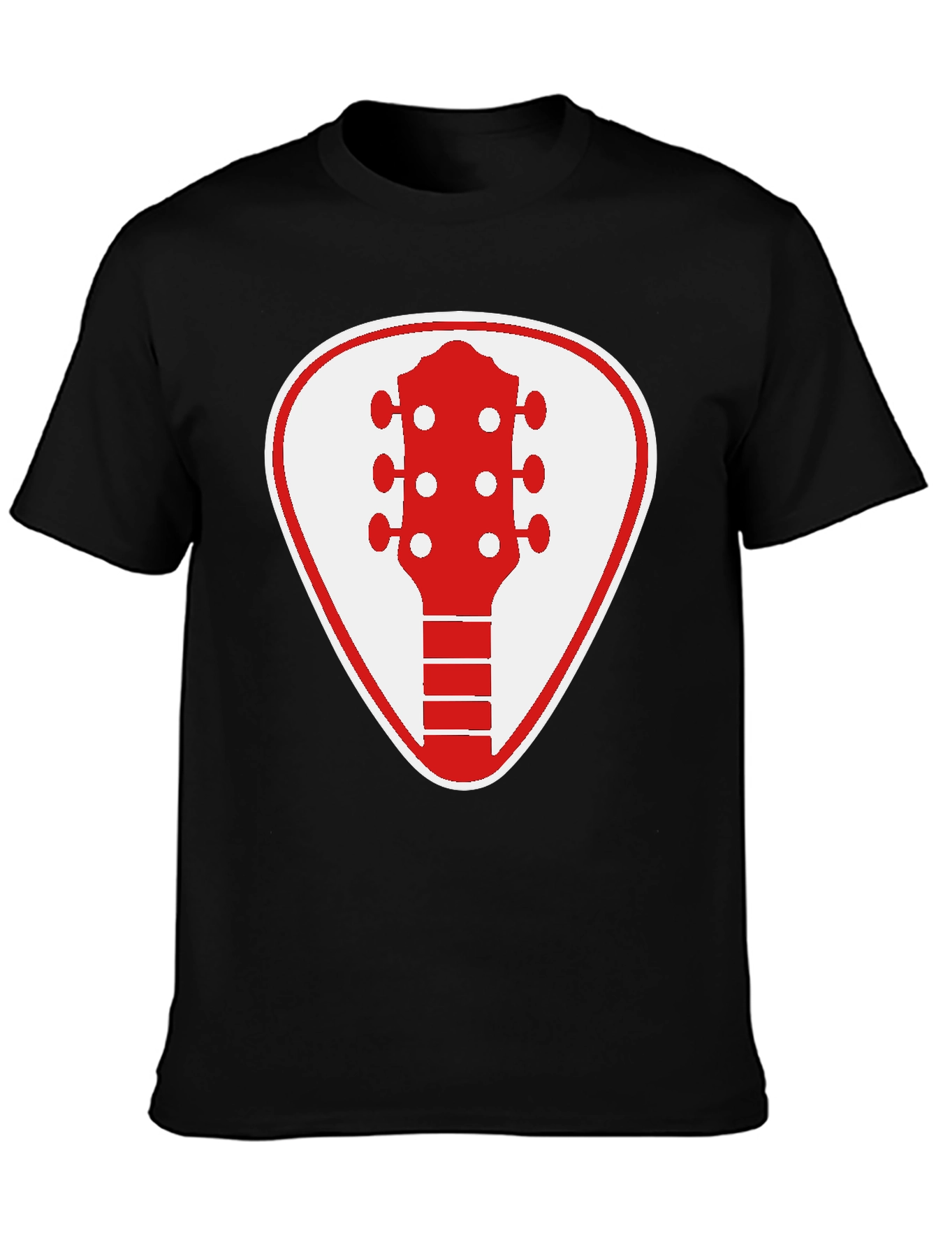 Guitar Pick Graphic Tee - Rocker Style Black Shirt