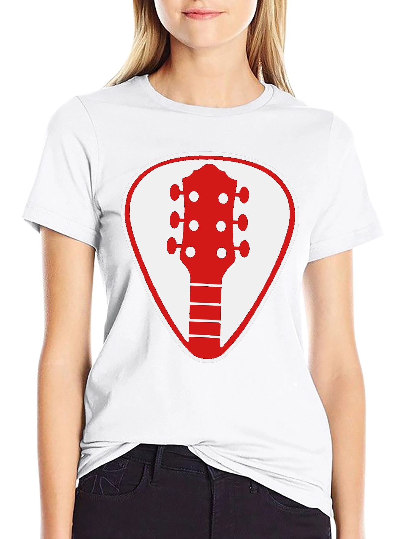 Guitar Pick Graphic Tee - Rocker Style Black Shirt