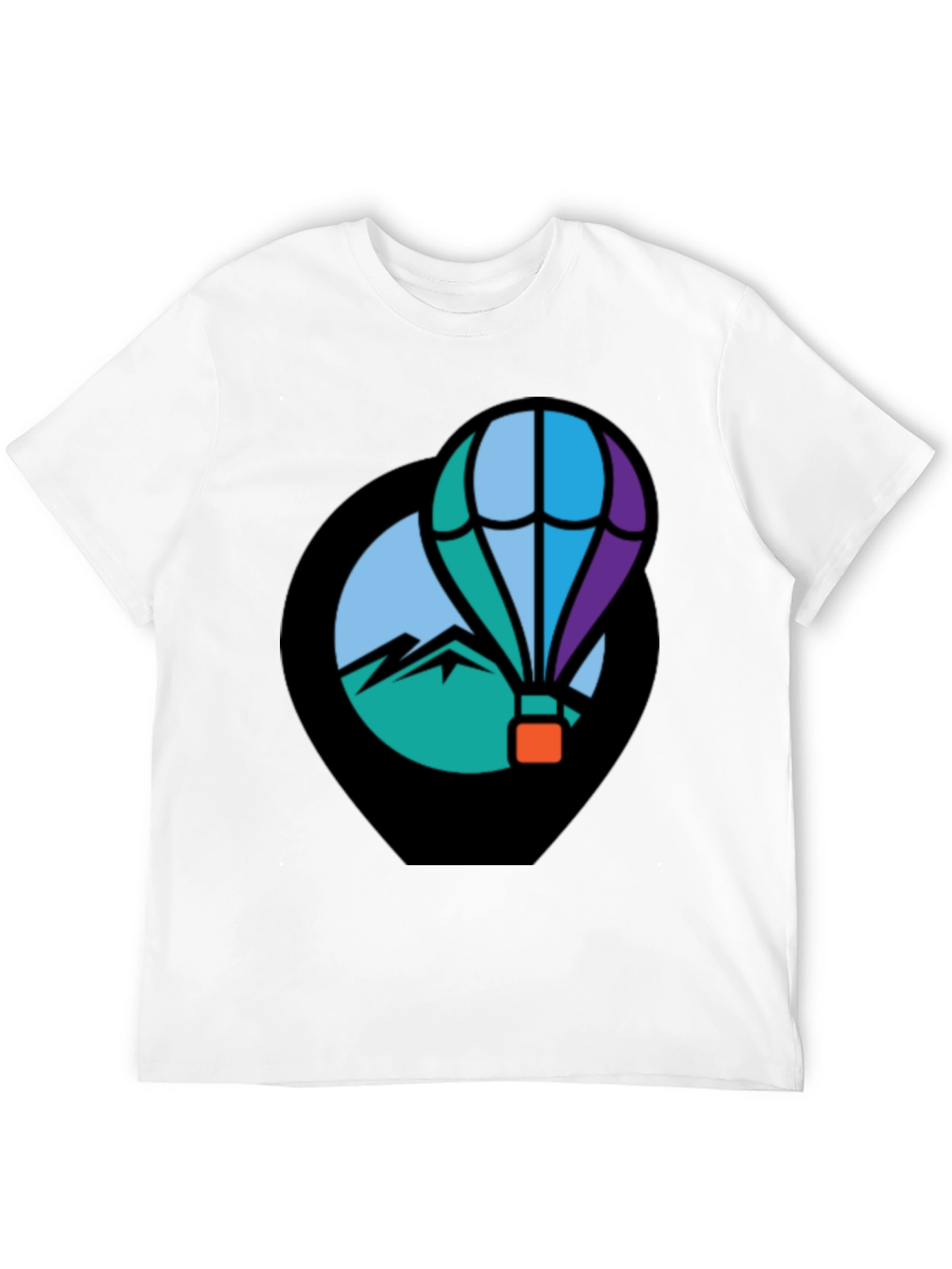 Adventure Hot Air Balloon Graphic Tee - Black