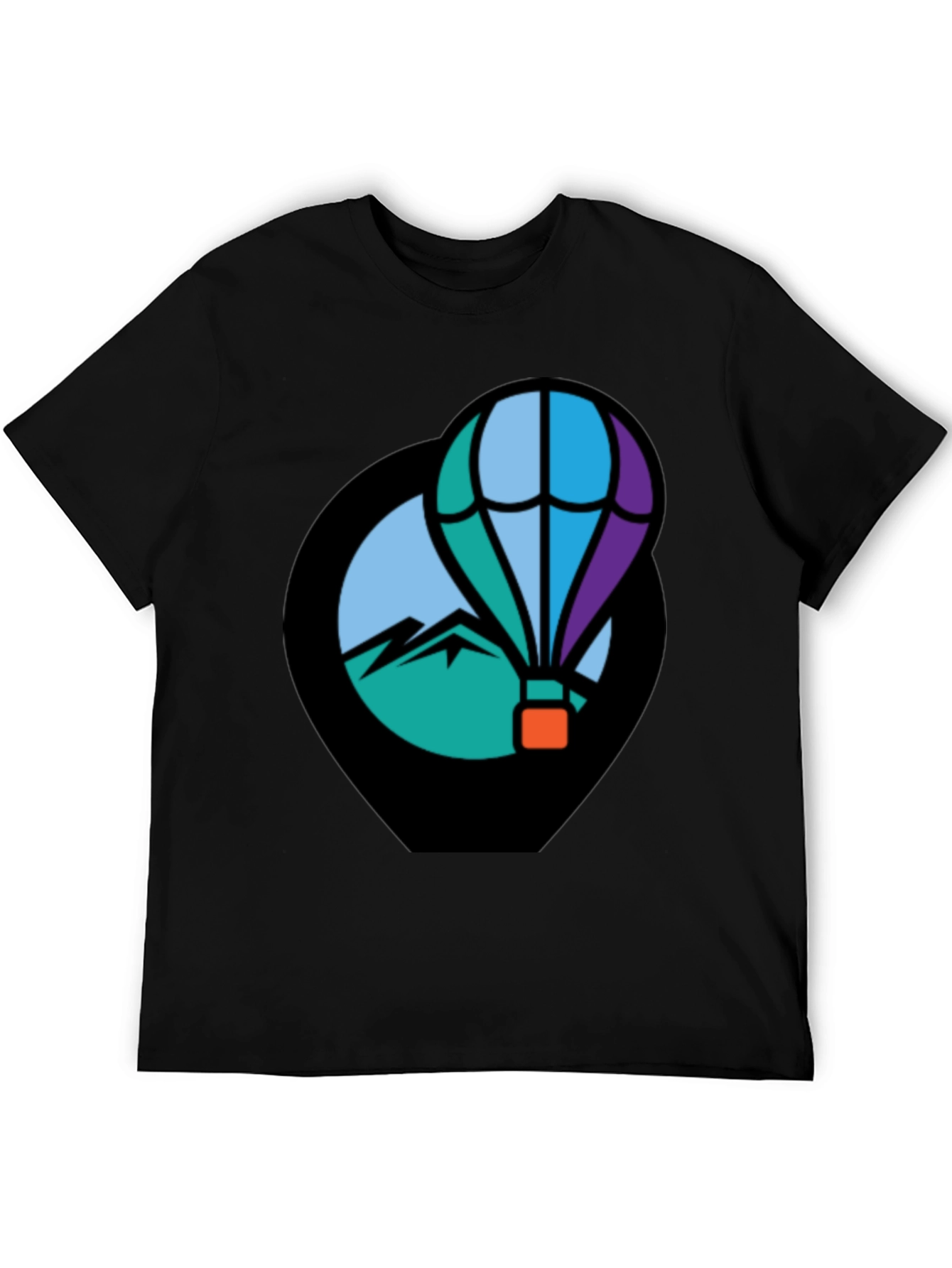 Adventure Hot Air Balloon Graphic Tee - Black