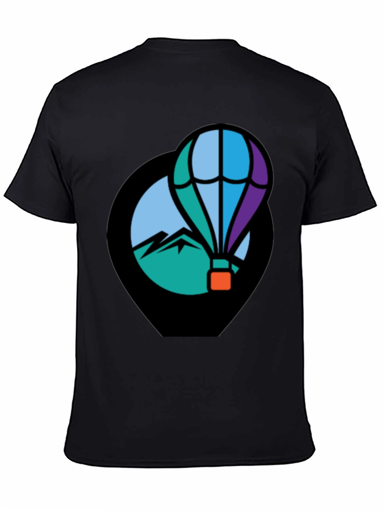 Adventure Hot Air Balloon Graphic Tee - Black