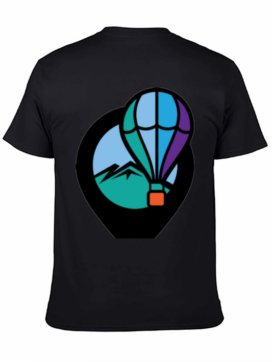 Adventure Hot Air Balloon Graphic Tee - Black