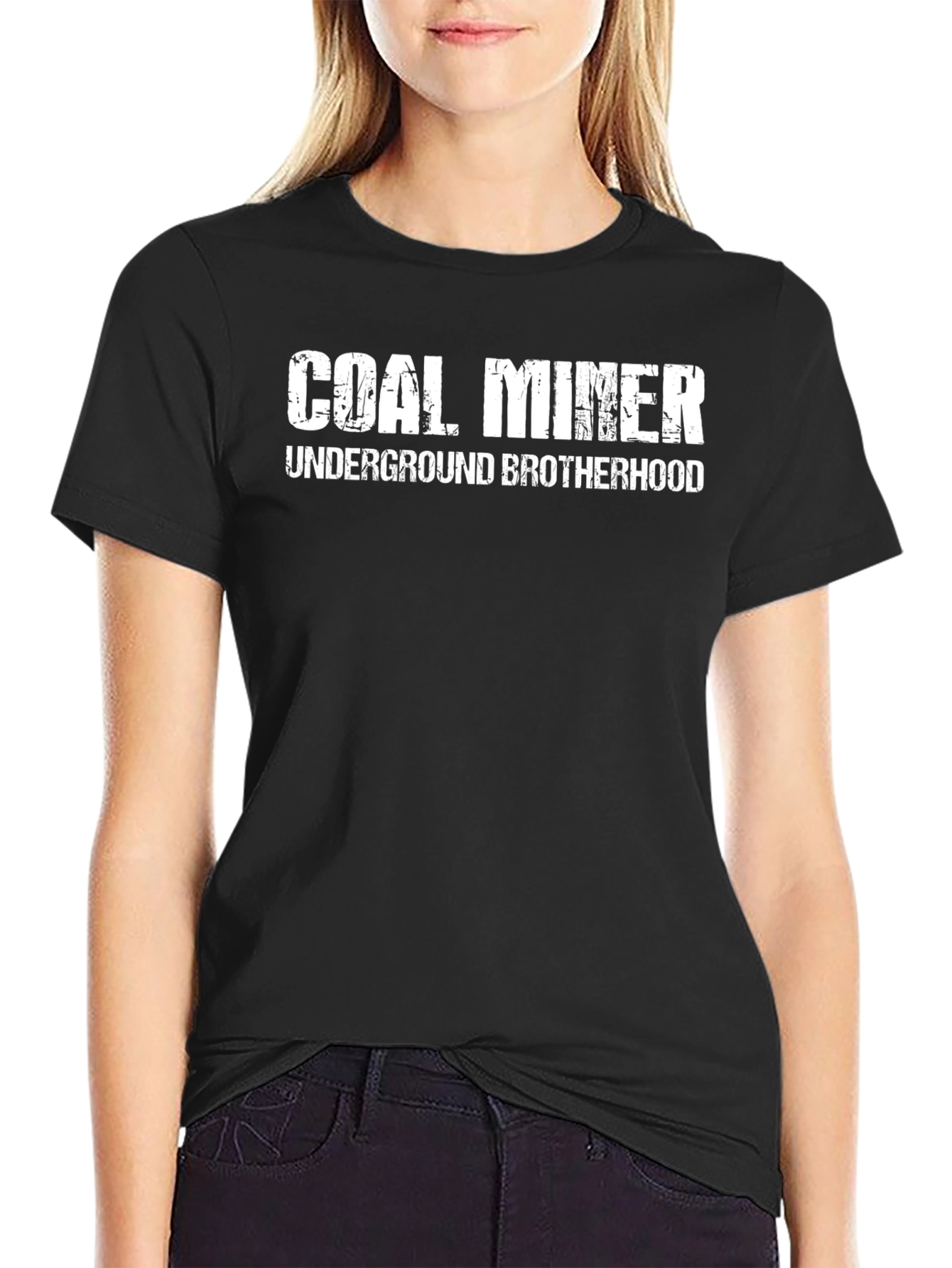 Coal Miner Underground Brotherhood Black T-Shirt