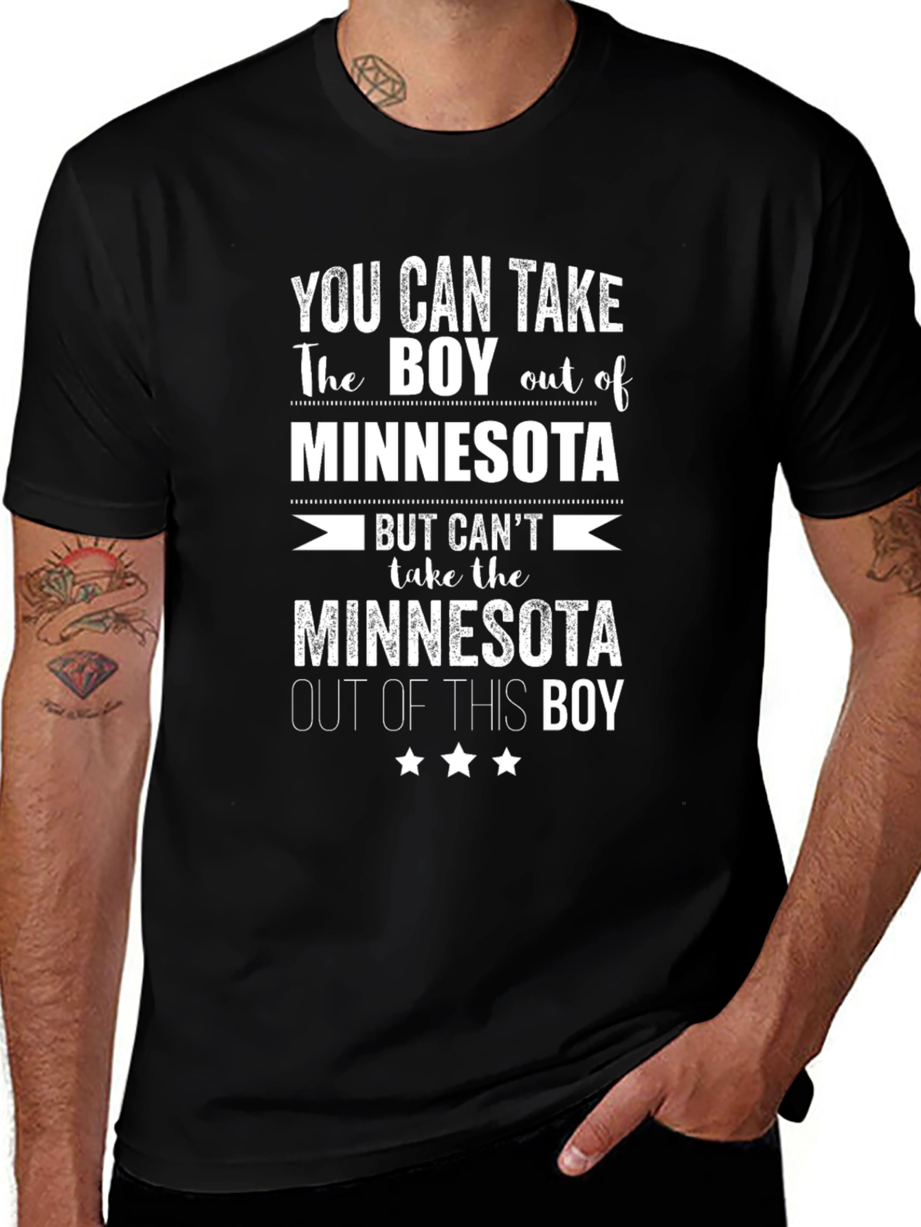 Minnesota Boy Graphic T-Shirt - Black