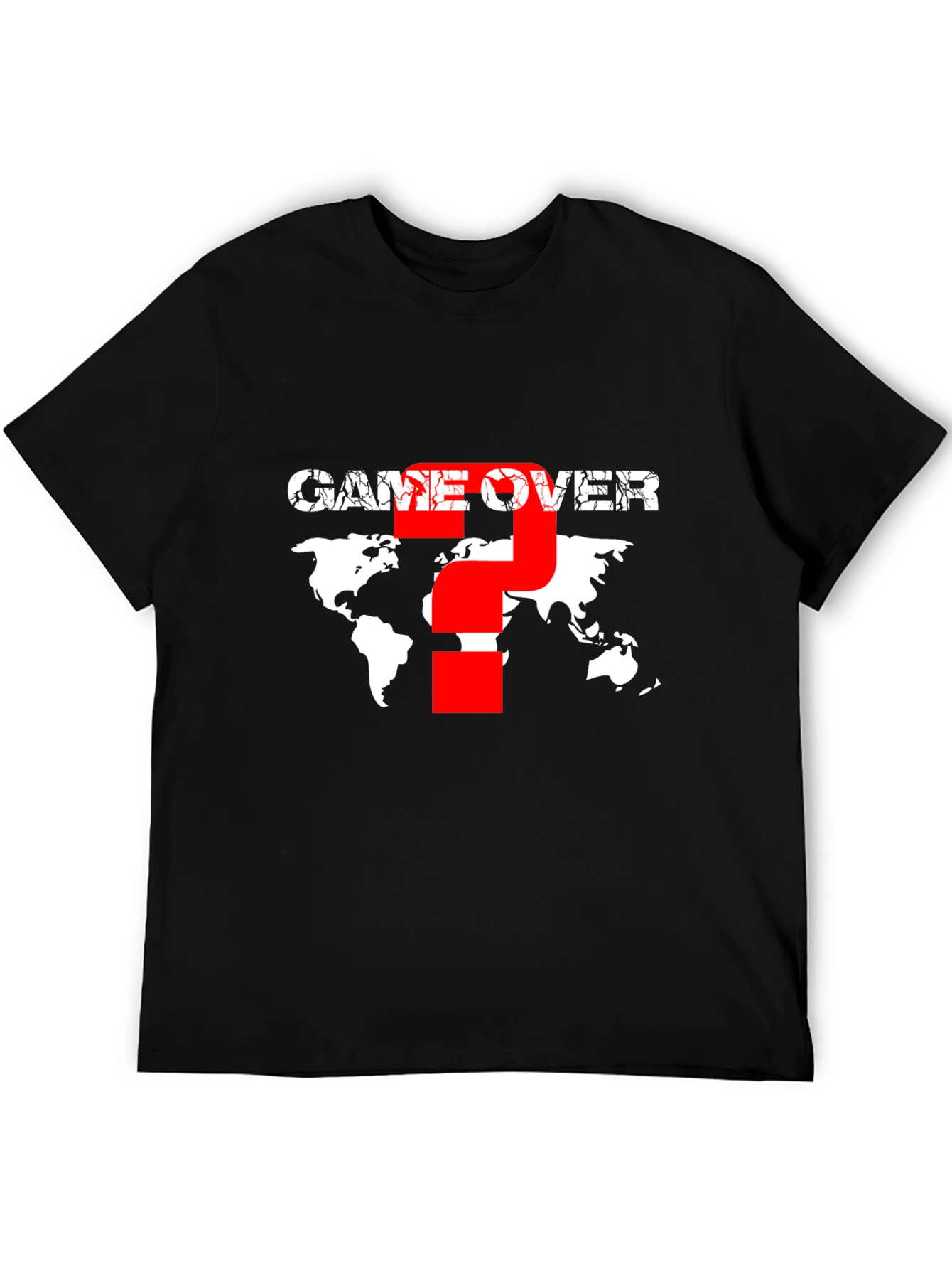 Game Over Graphic T-Shirt - World Map Design