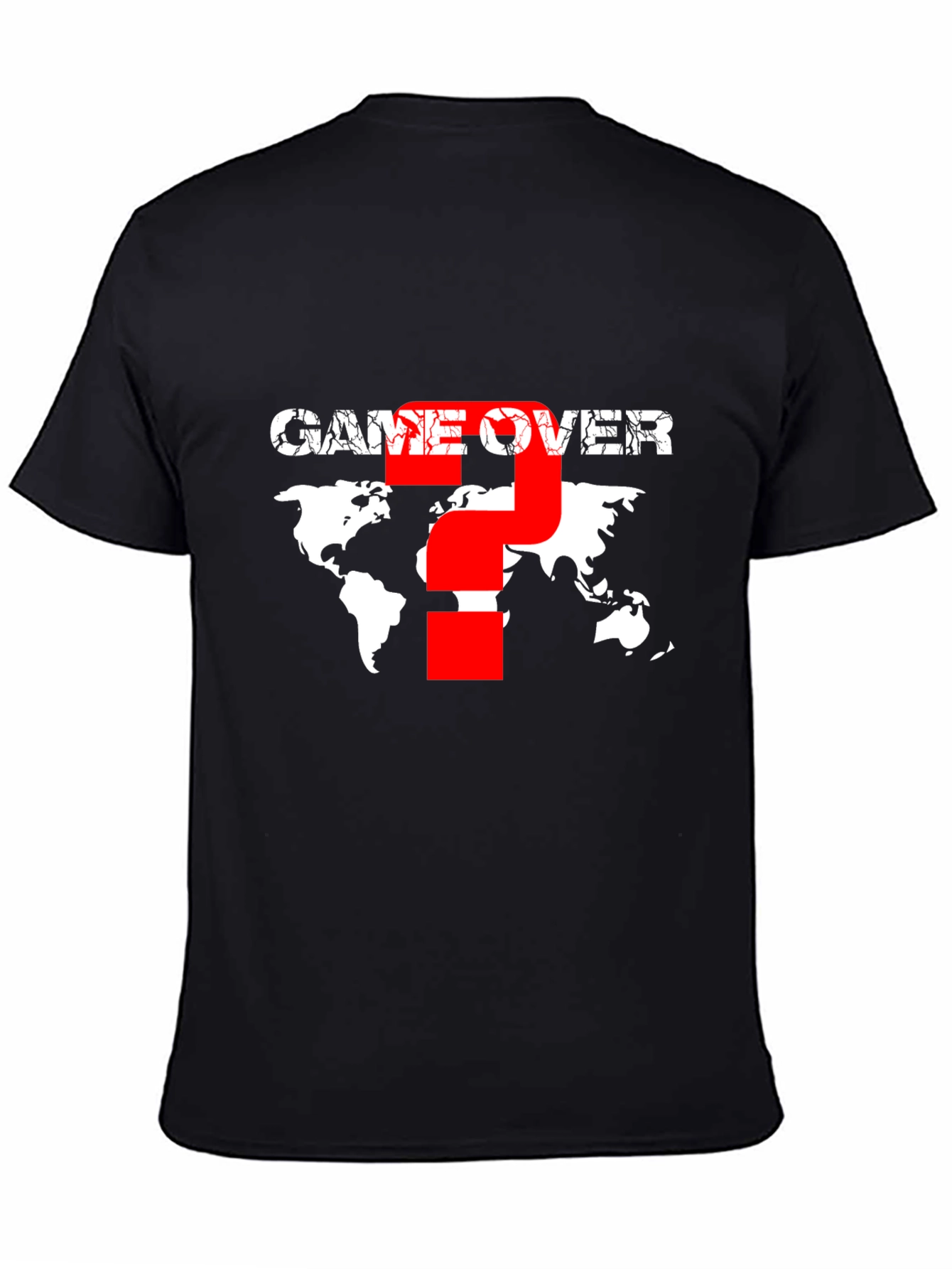 Game Over Graphic T-Shirt - World Map Design