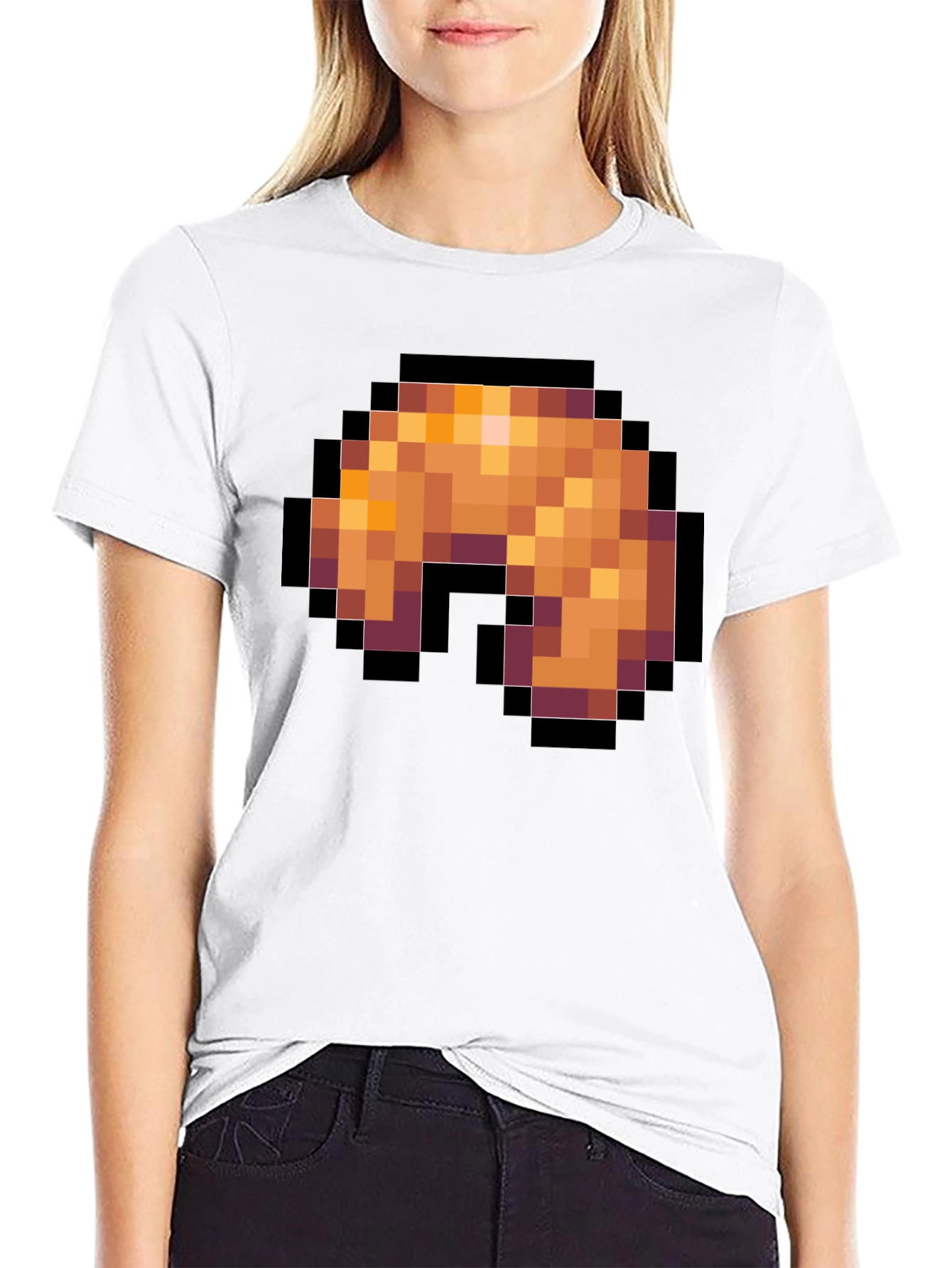 Pixel Art Shrimp T-Shirt - Black Graphic Tee