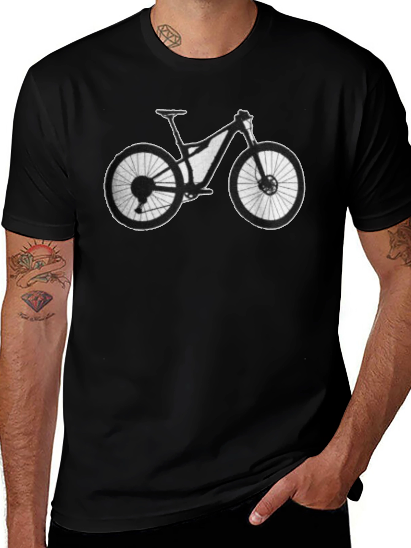 Mountain Bike Graphic Tee - Black Cotton T-Shirt