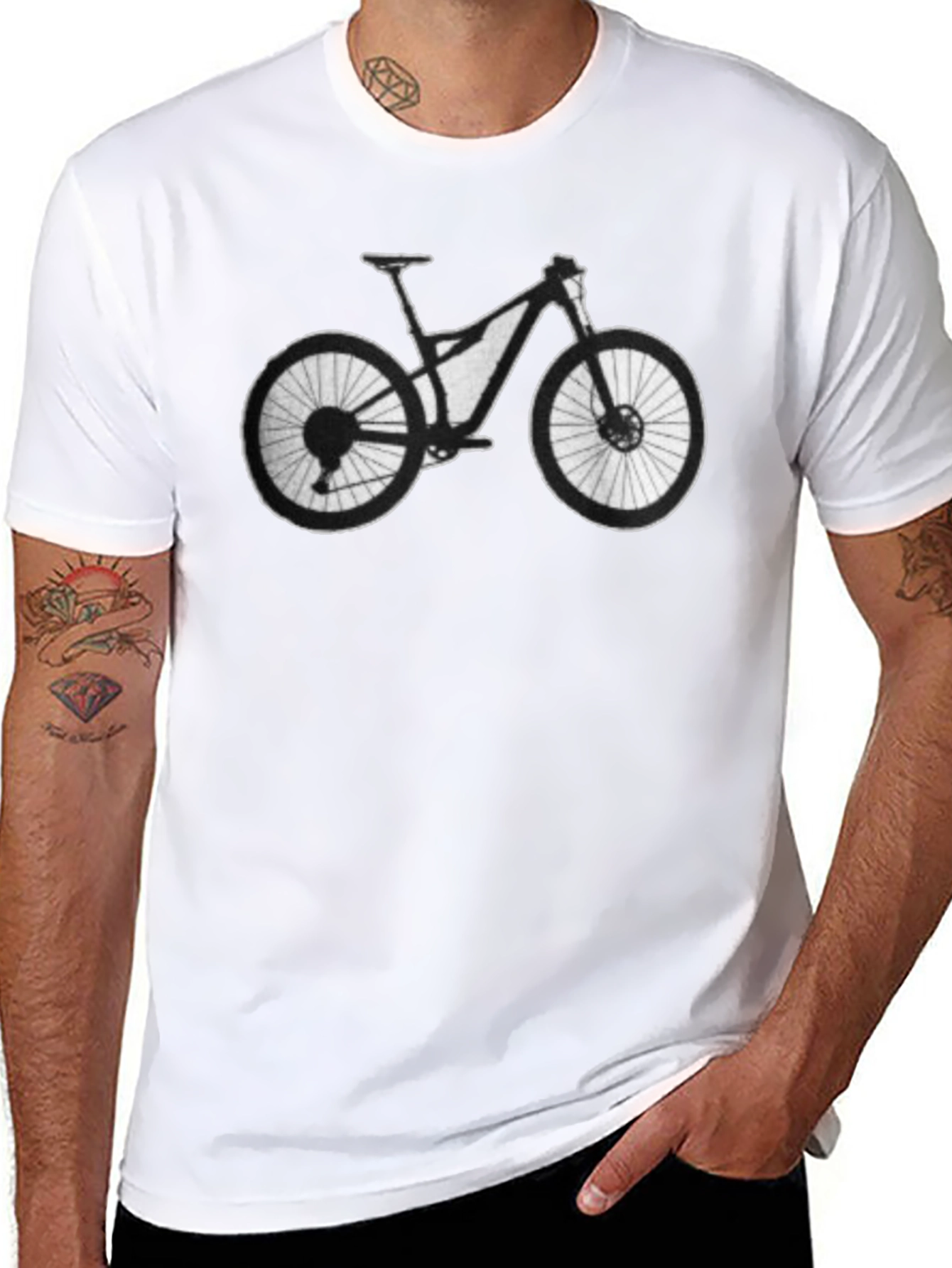 Mountain Bike Graphic Tee - Black Cotton T-Shirt