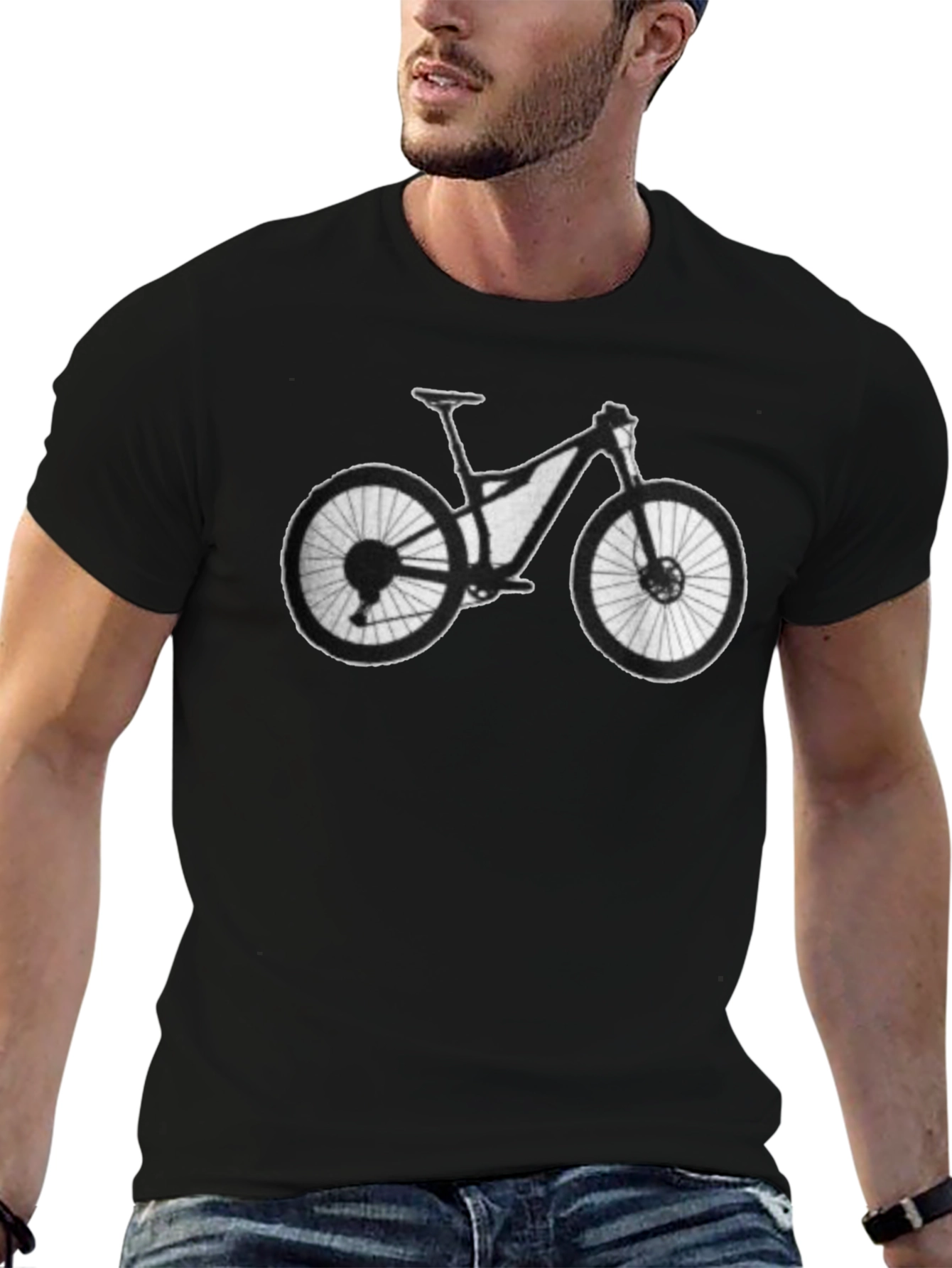 Mountain Bike Graphic Tee - Black Cotton T-Shirt