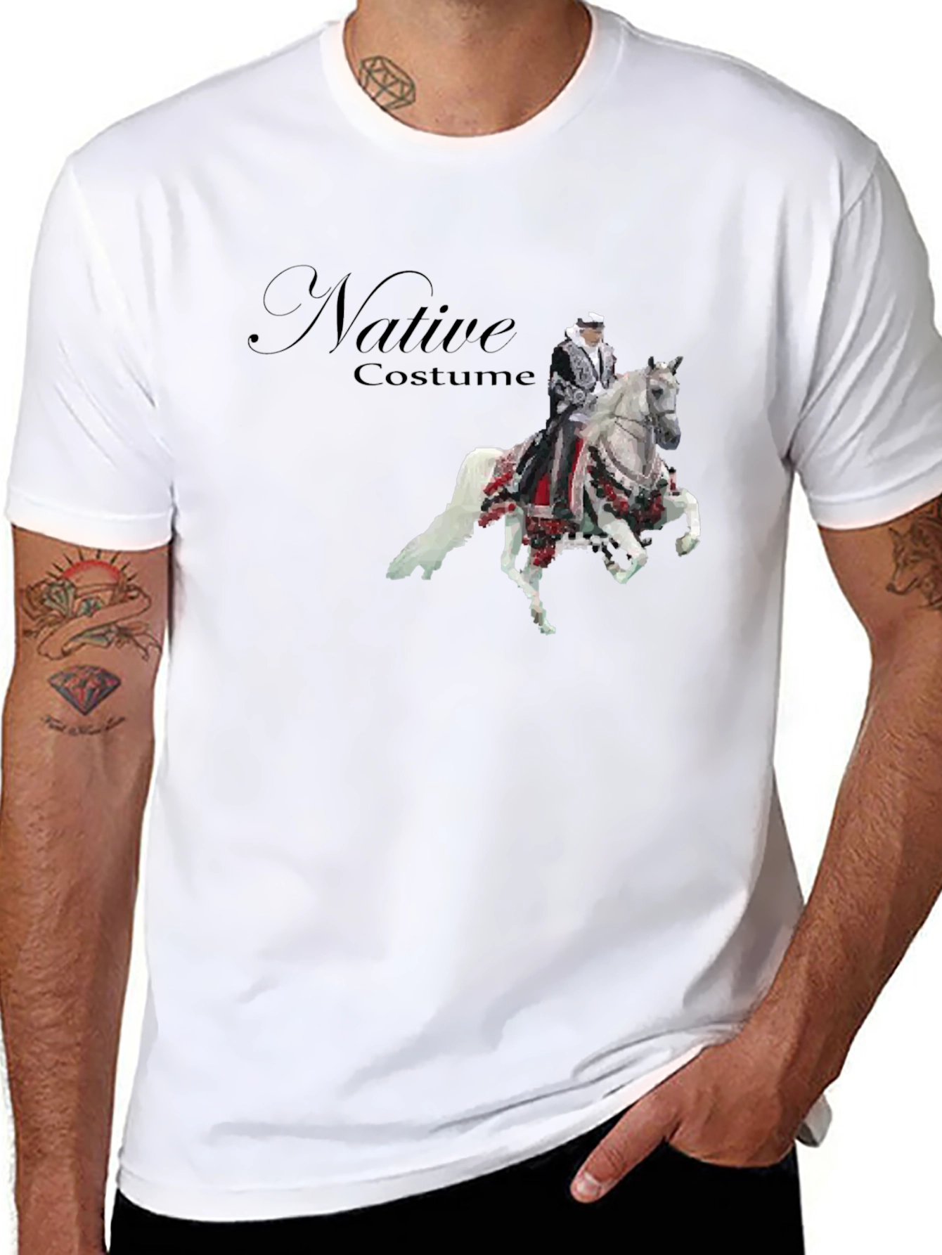 Native Costume Horse Rider Graphic T-Shirt