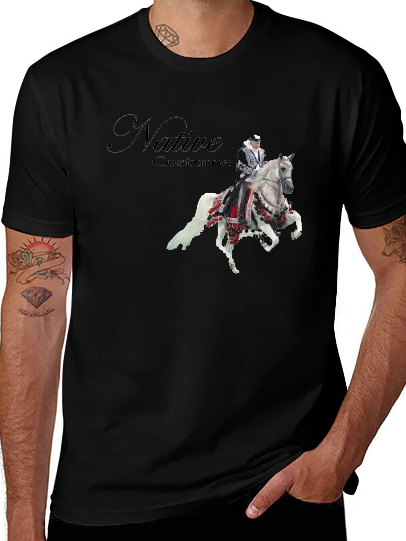 Native Costume Horse Rider Graphic T-Shirt