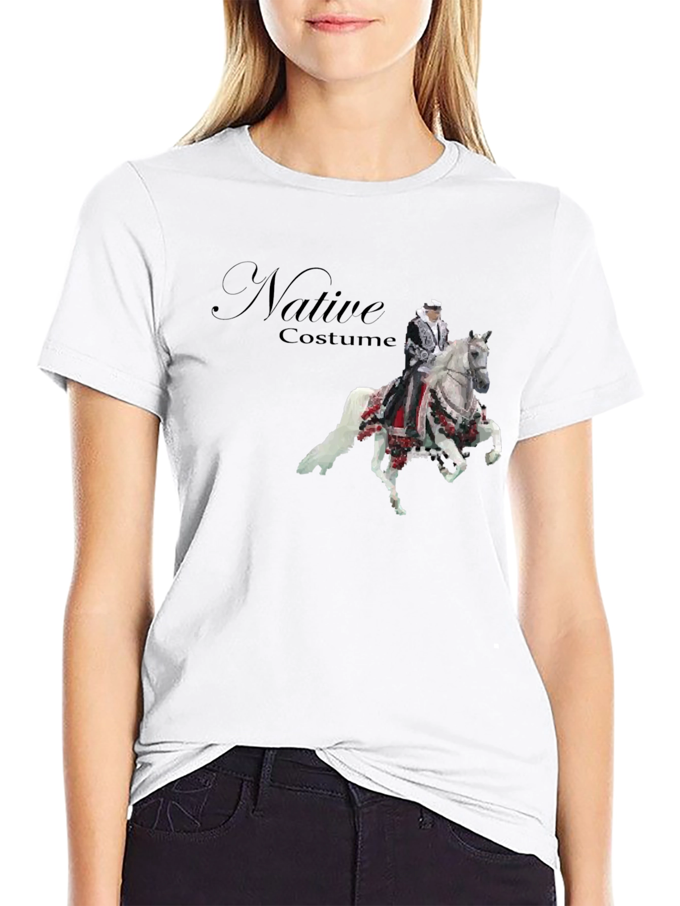 Native Costume Horse Rider Graphic T-Shirt