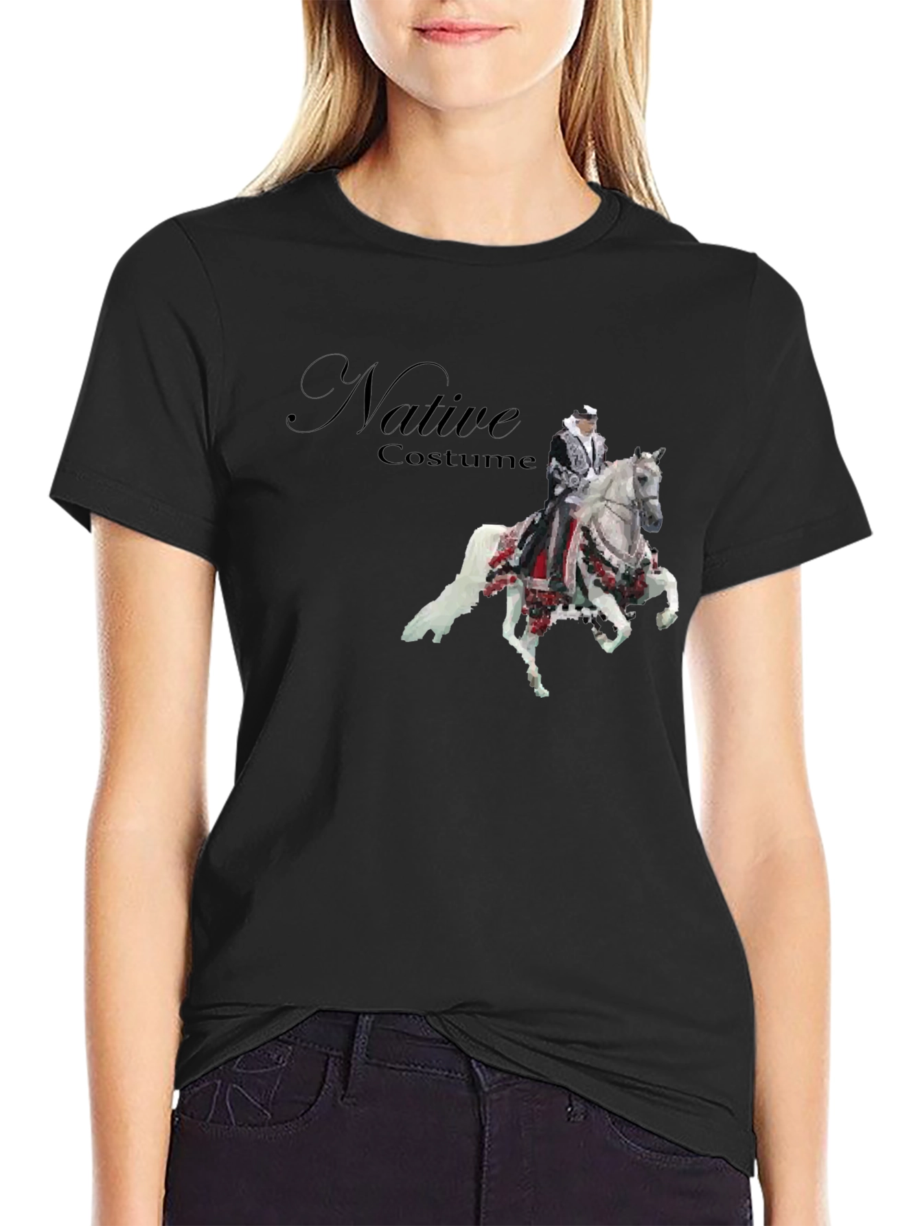 Native Costume Horse Rider Graphic T-Shirt