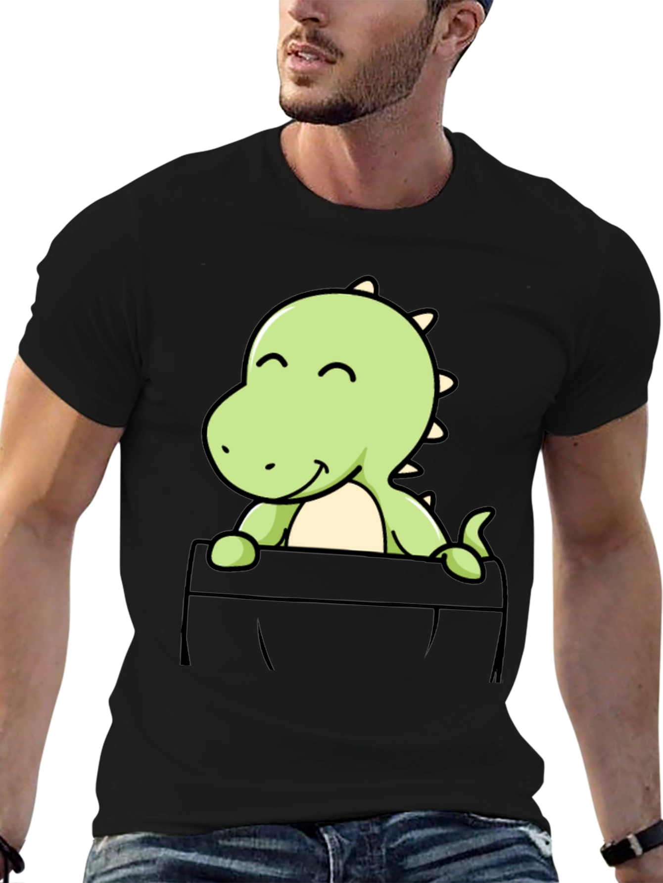 Dino Pocket T-Shirt - Cute Graphic Tee