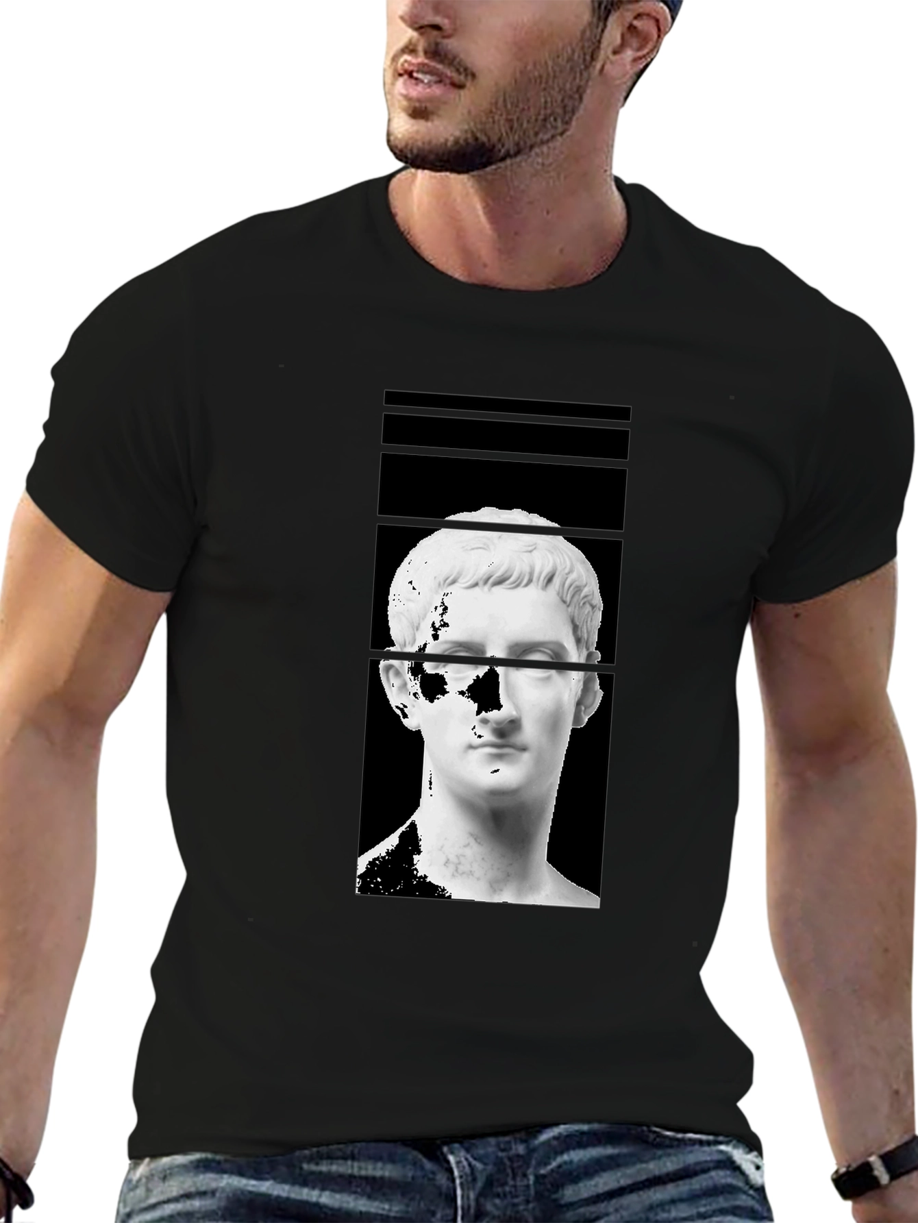 Ancient Bust Graphic Tee - Black