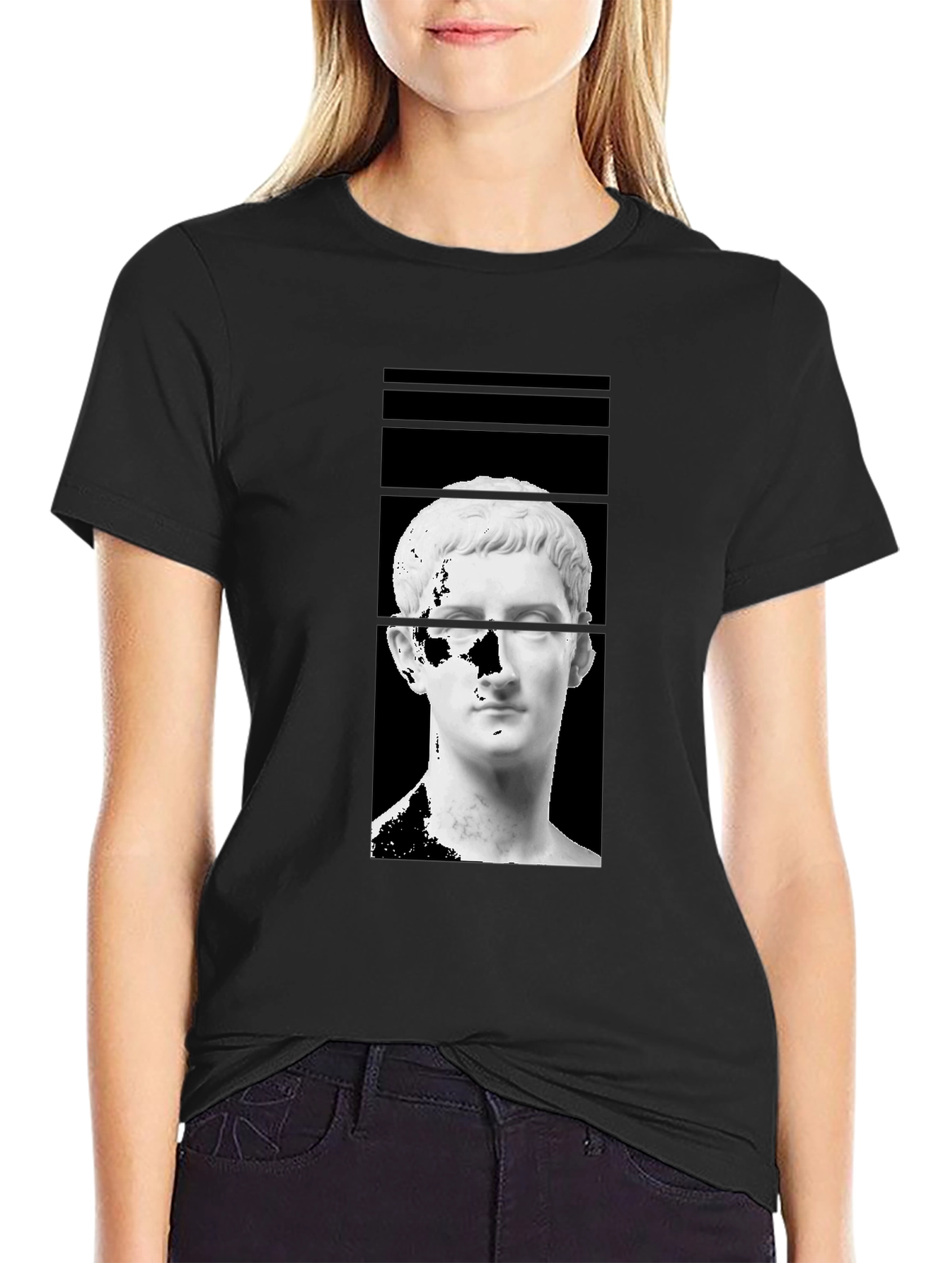 Ancient Bust Graphic Tee - Black