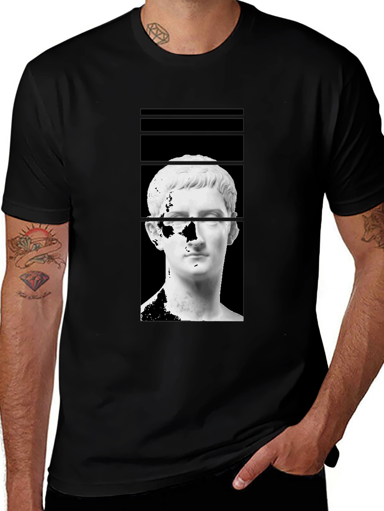 Ancient Bust Graphic Tee - Black