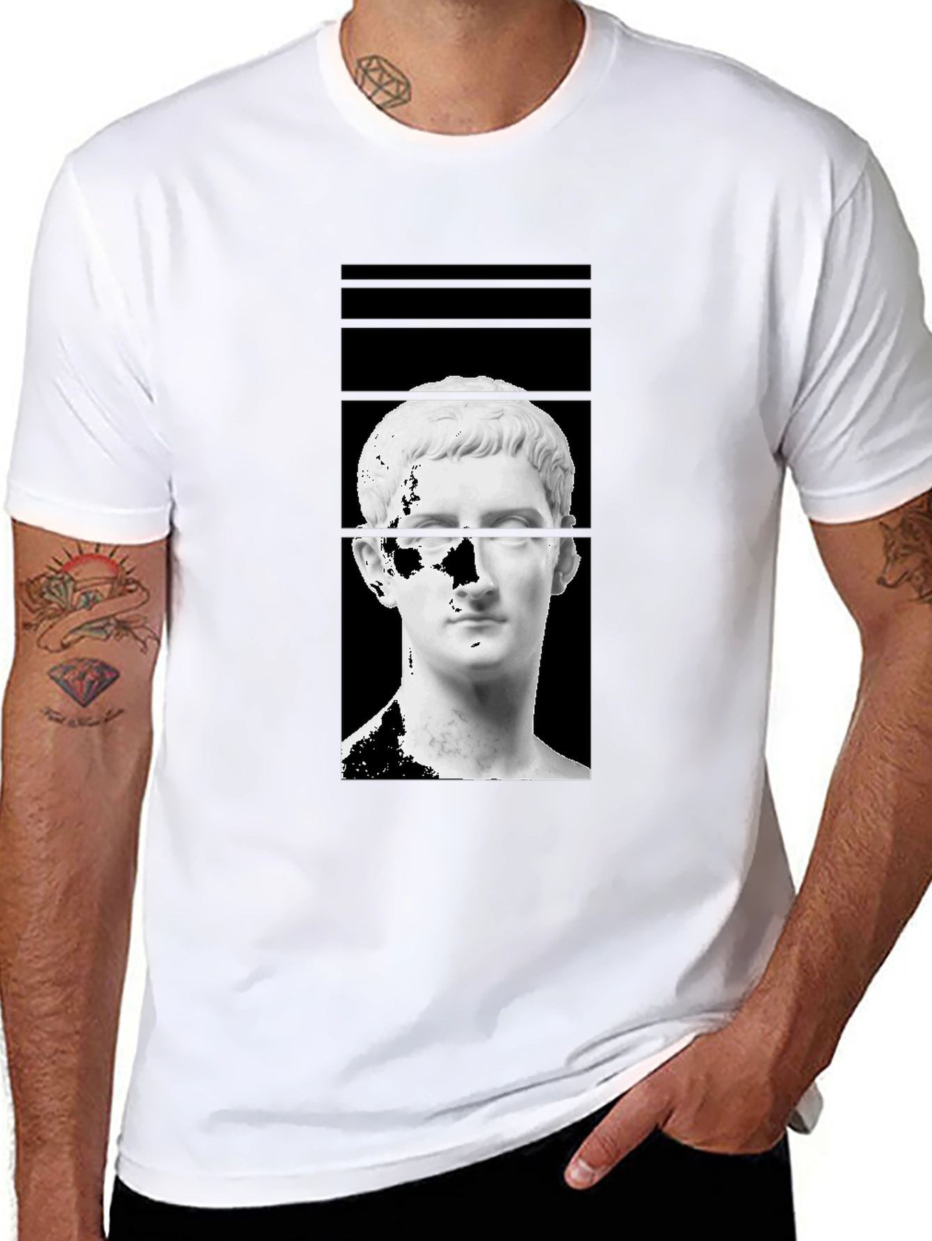 Ancient Bust Graphic Tee - Black