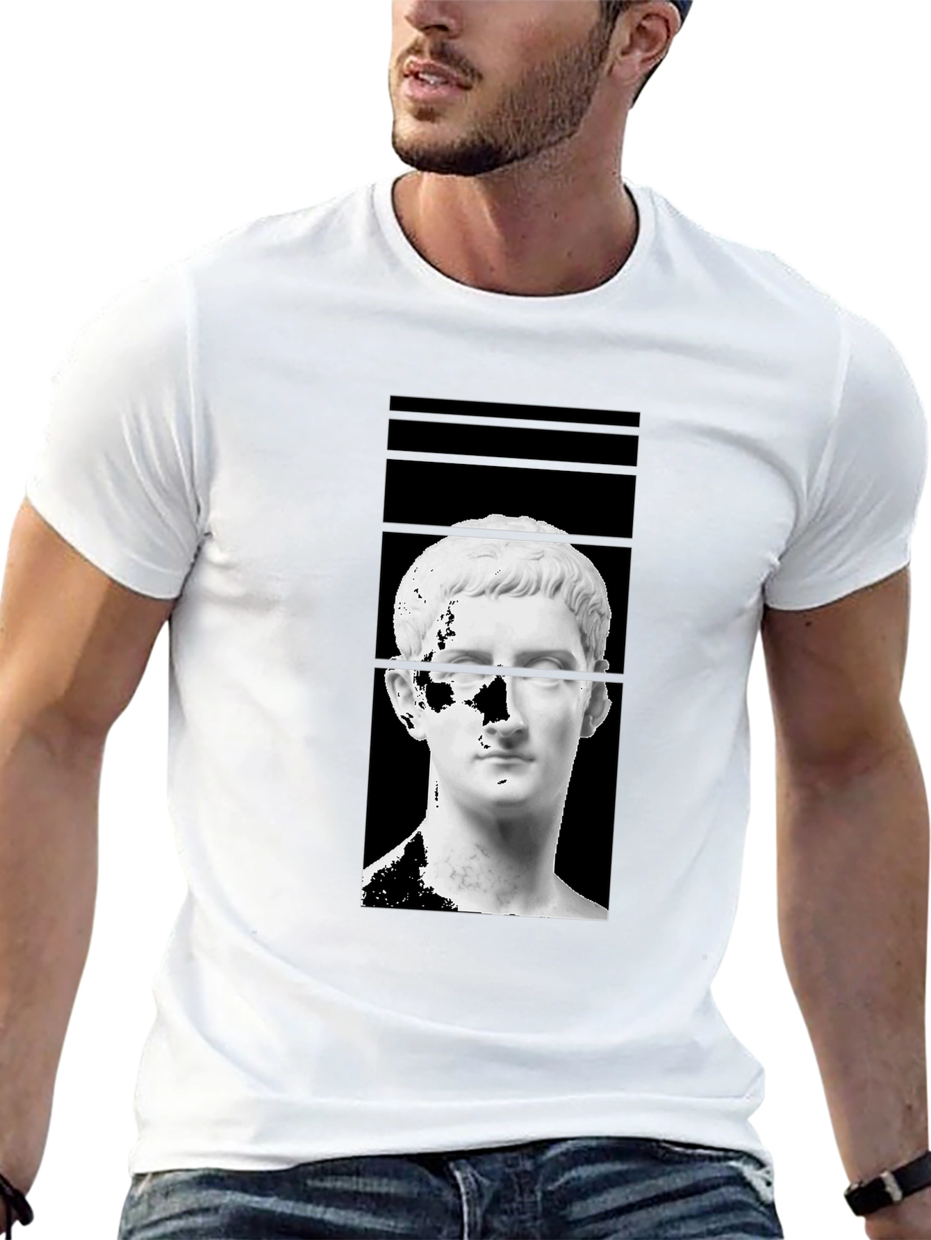 Ancient Bust Graphic Tee - Black
