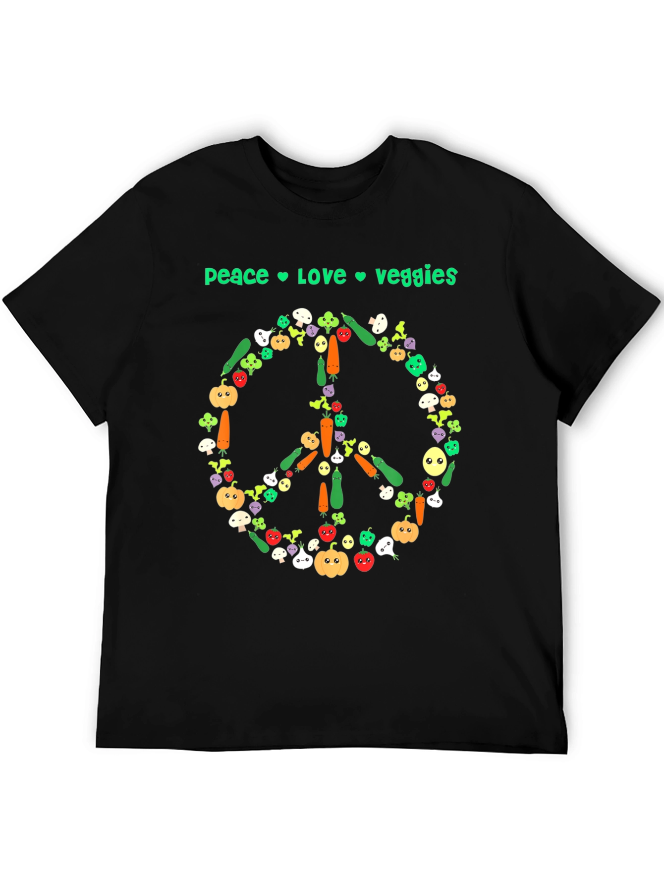 Peace Love Veggies Graphic T-Shirt