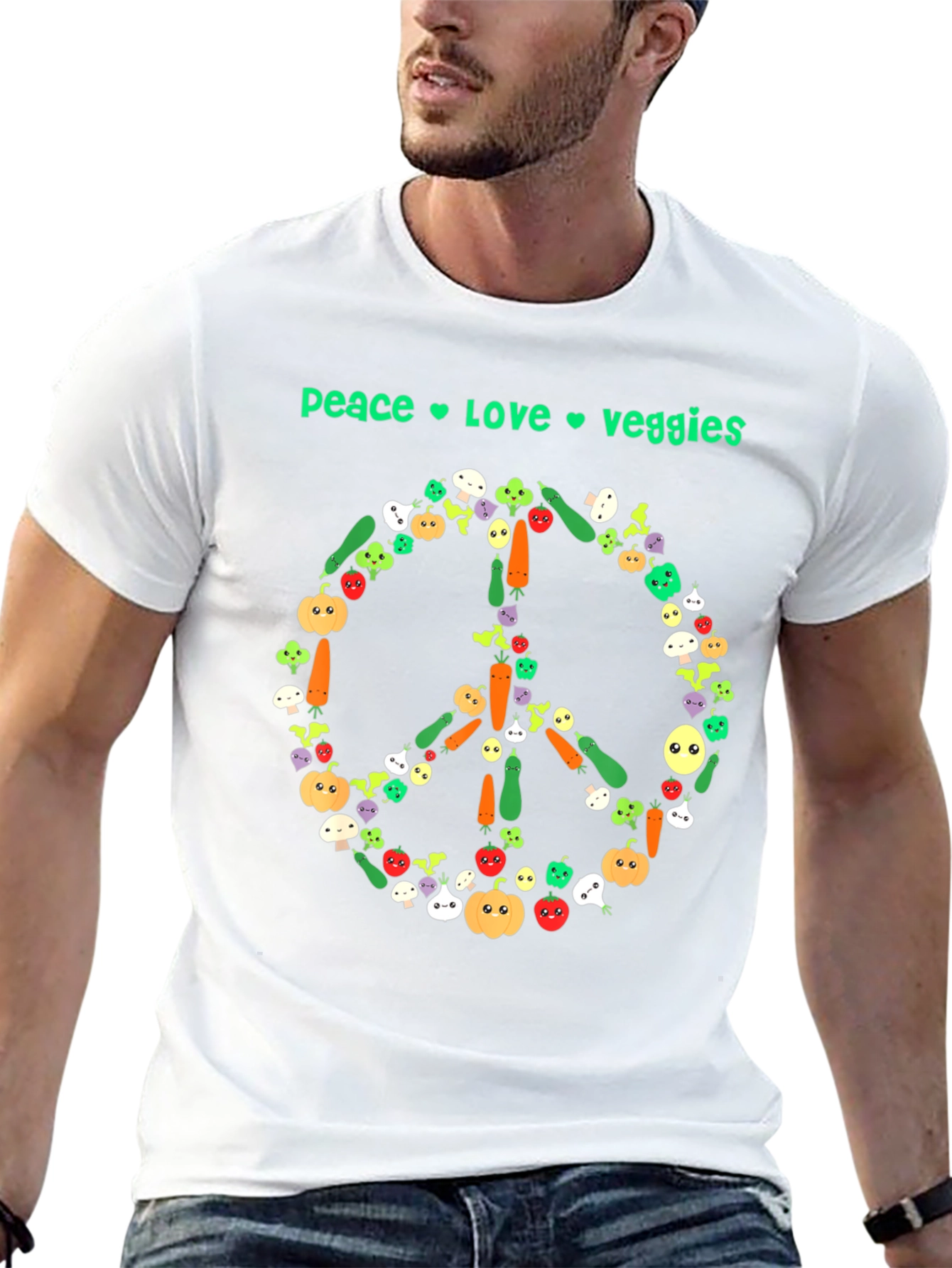 Peace Love Veggies Graphic T-Shirt
