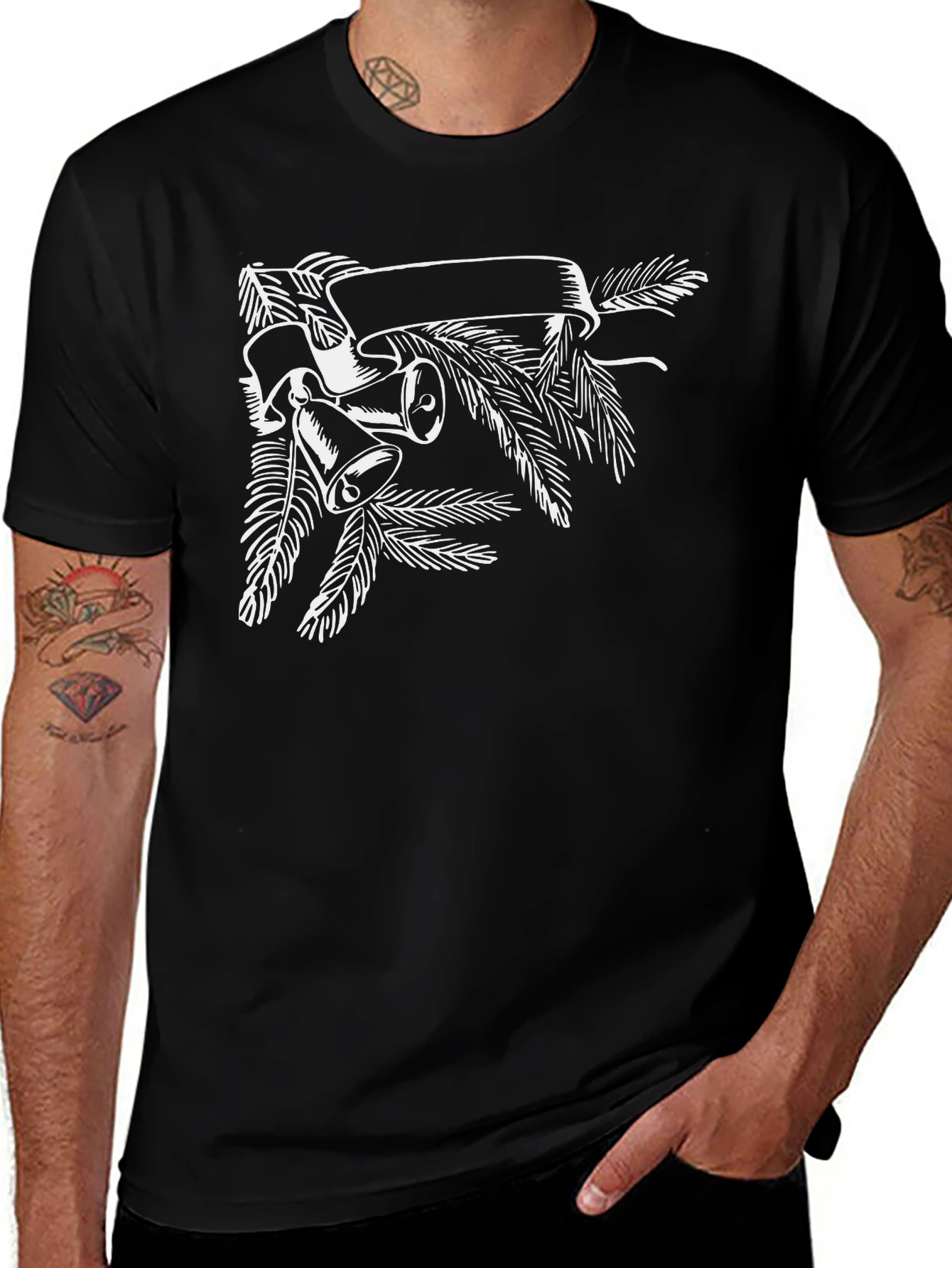 Festive Bells & Banner Graphic Tee - Holiday Style