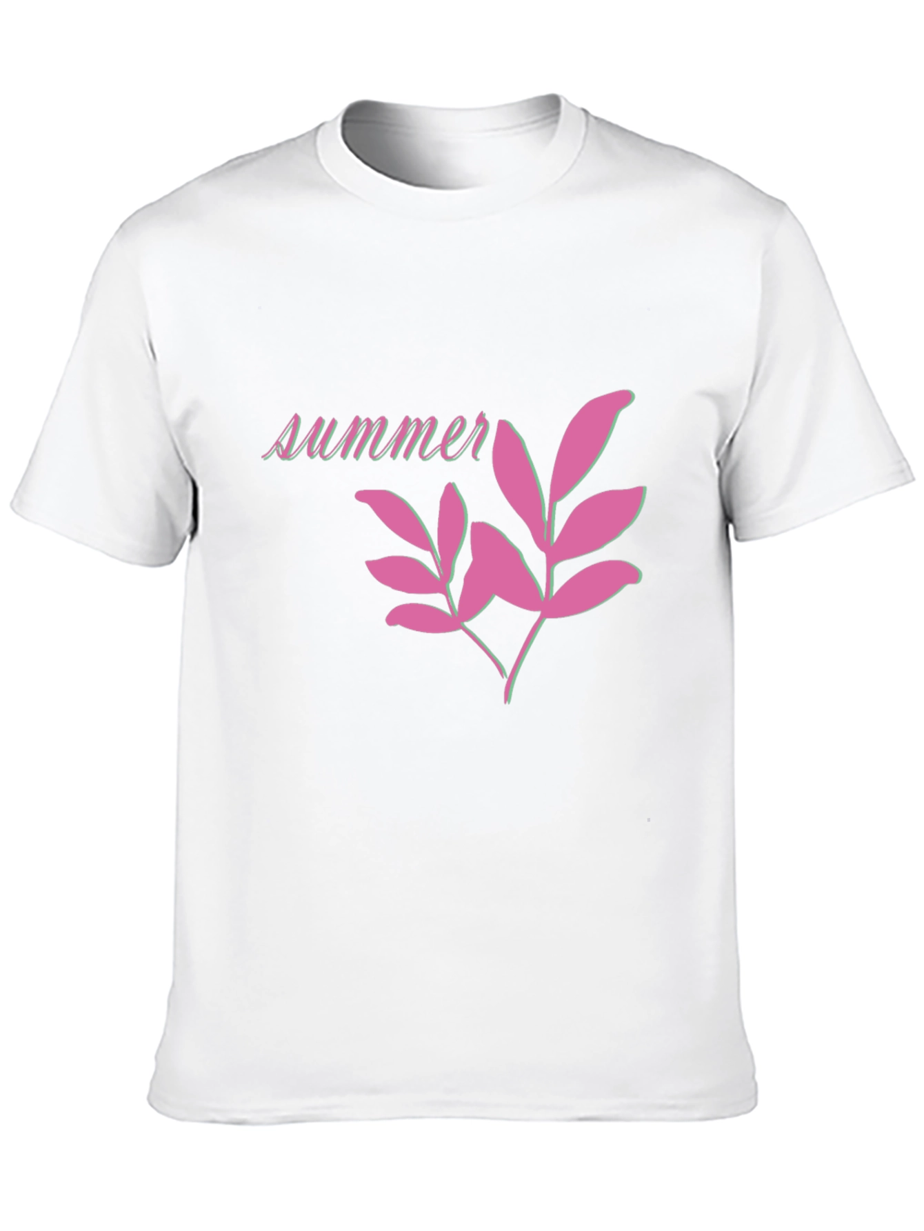 Summer Leaf Graphic Black T-Shirt