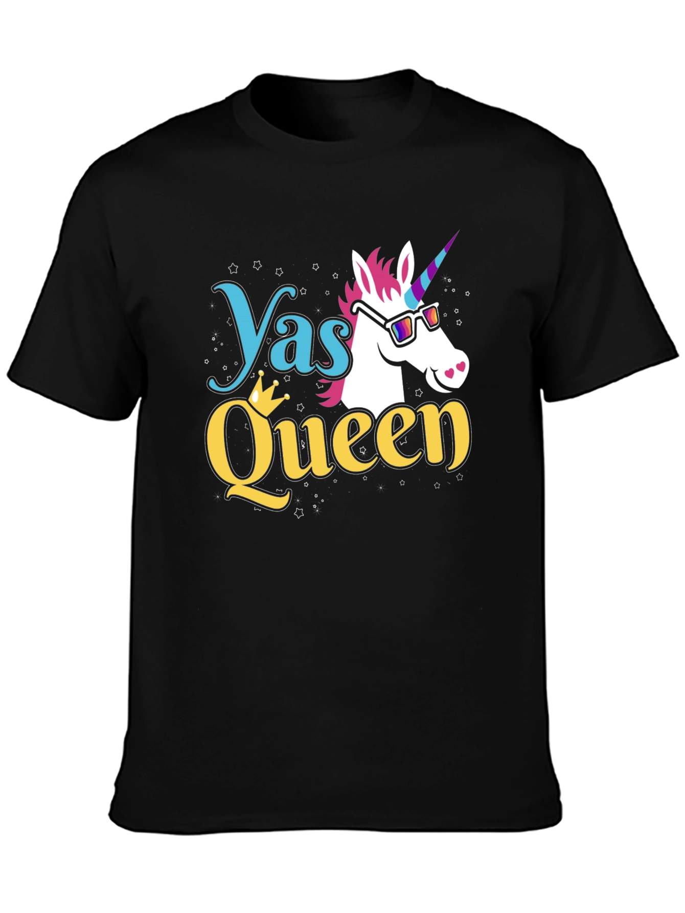 Unicorn Yas Queen Black T-Shirt