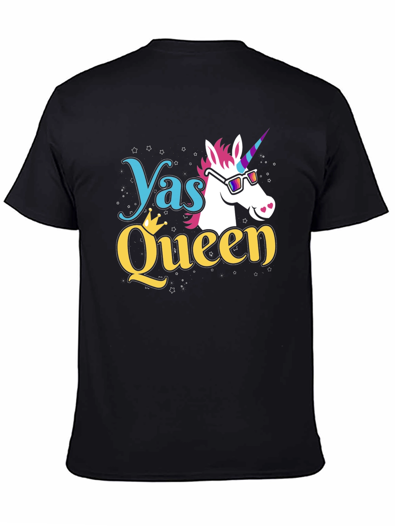 Unicorn Yas Queen Black T-Shirt