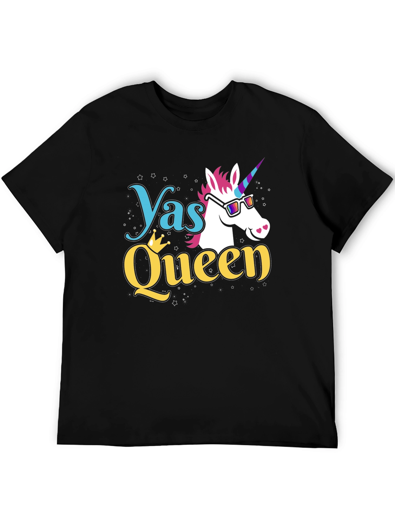 Unicorn Yas Queen Black T-Shirt