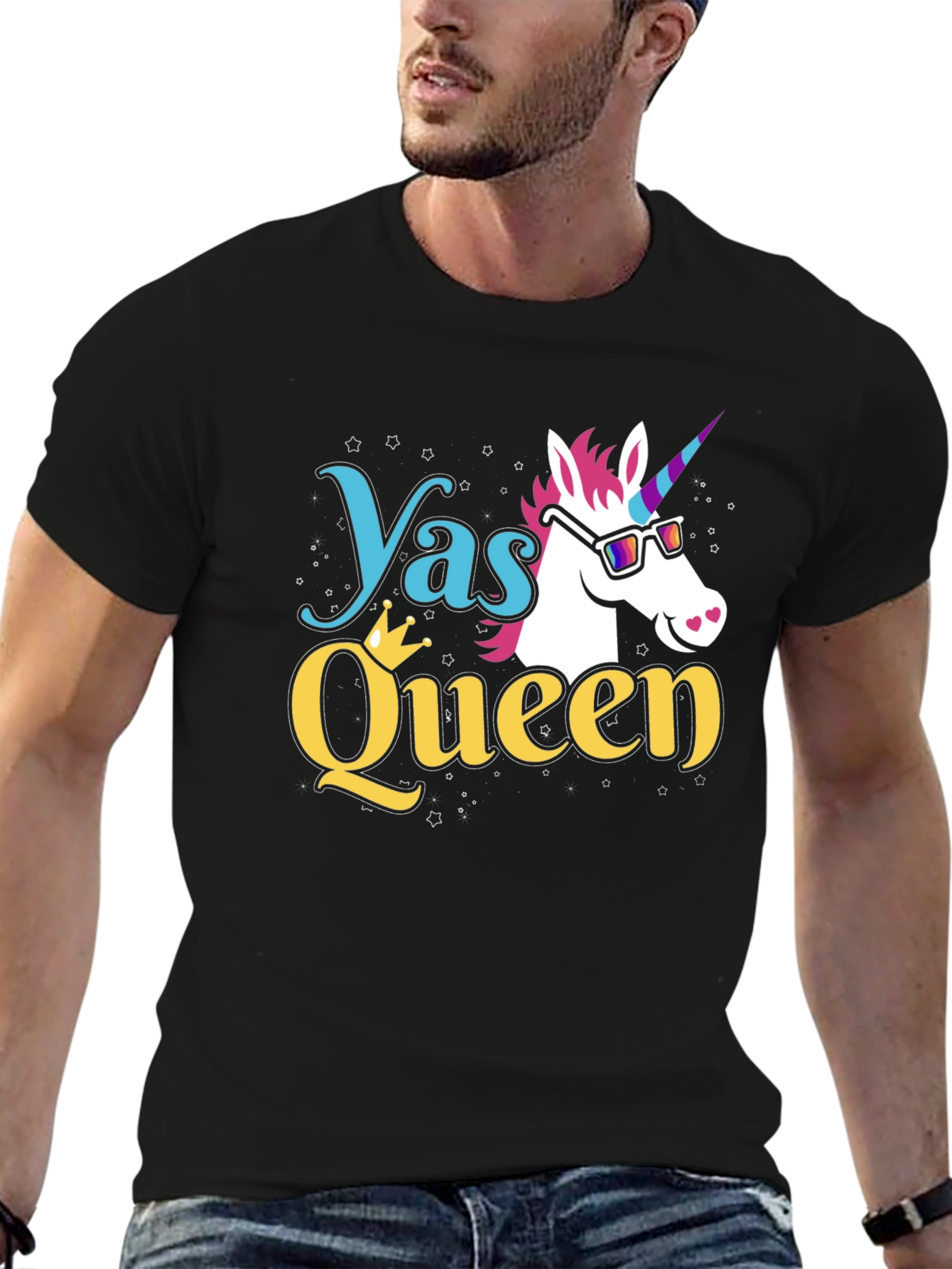 Unicorn Yas Queen Black T-Shirt