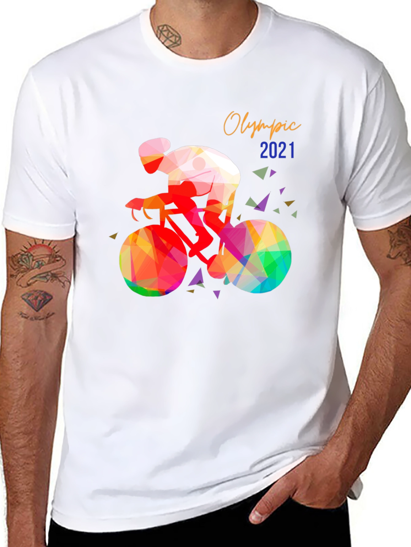 Olympic 2021 Cyclist Graphic T-Shirt - Black