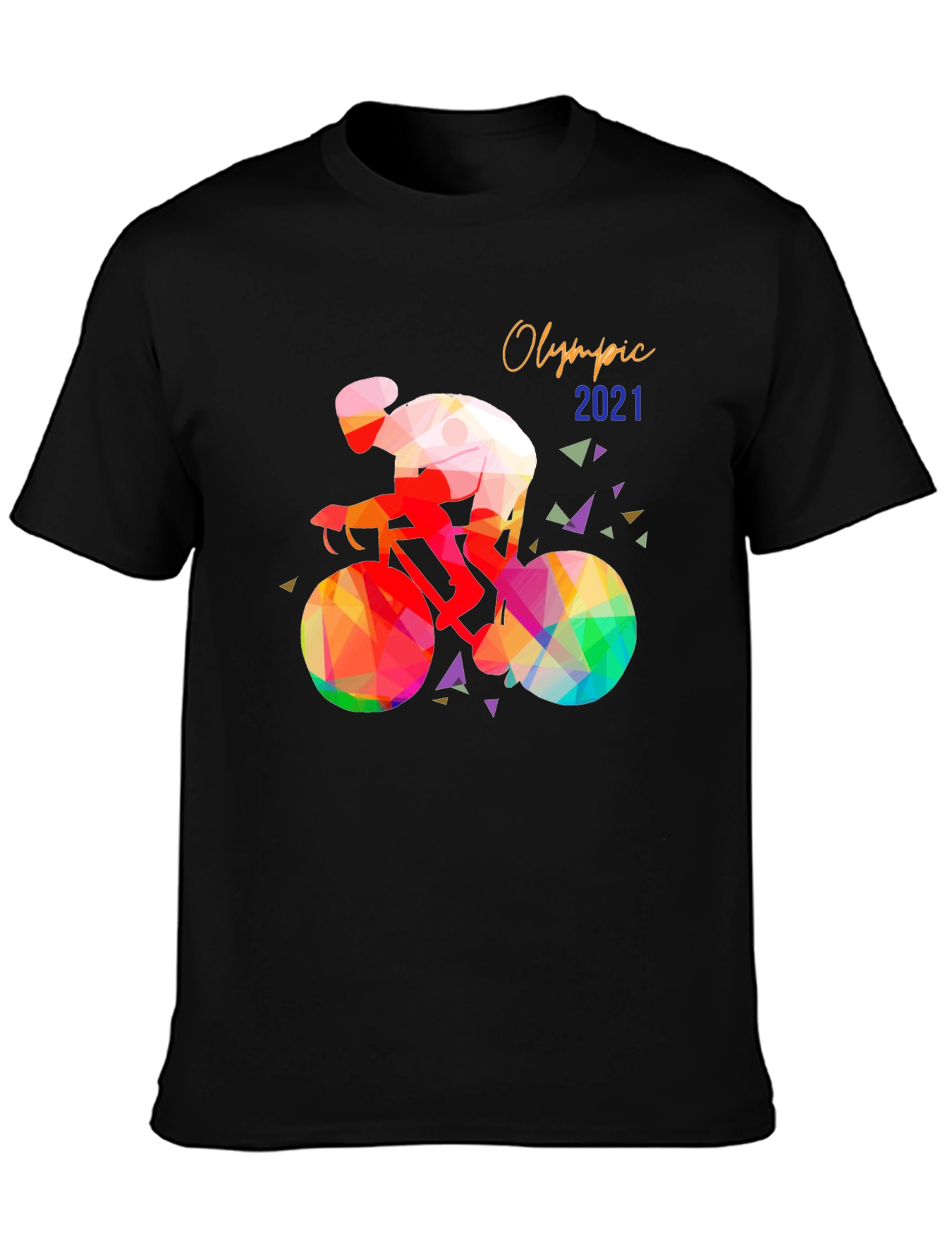 Olympic 2021 Cyclist Graphic T-Shirt - Black