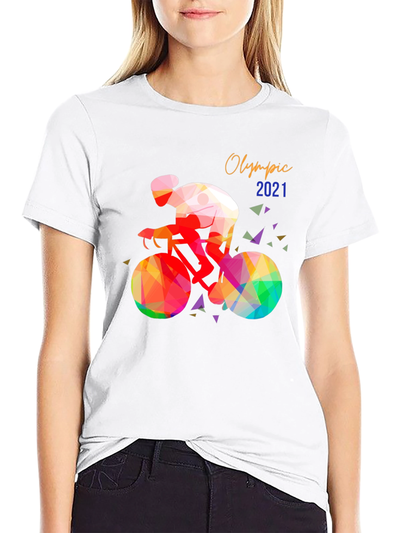 Olympic 2021 Cyclist Graphic T-Shirt - Black