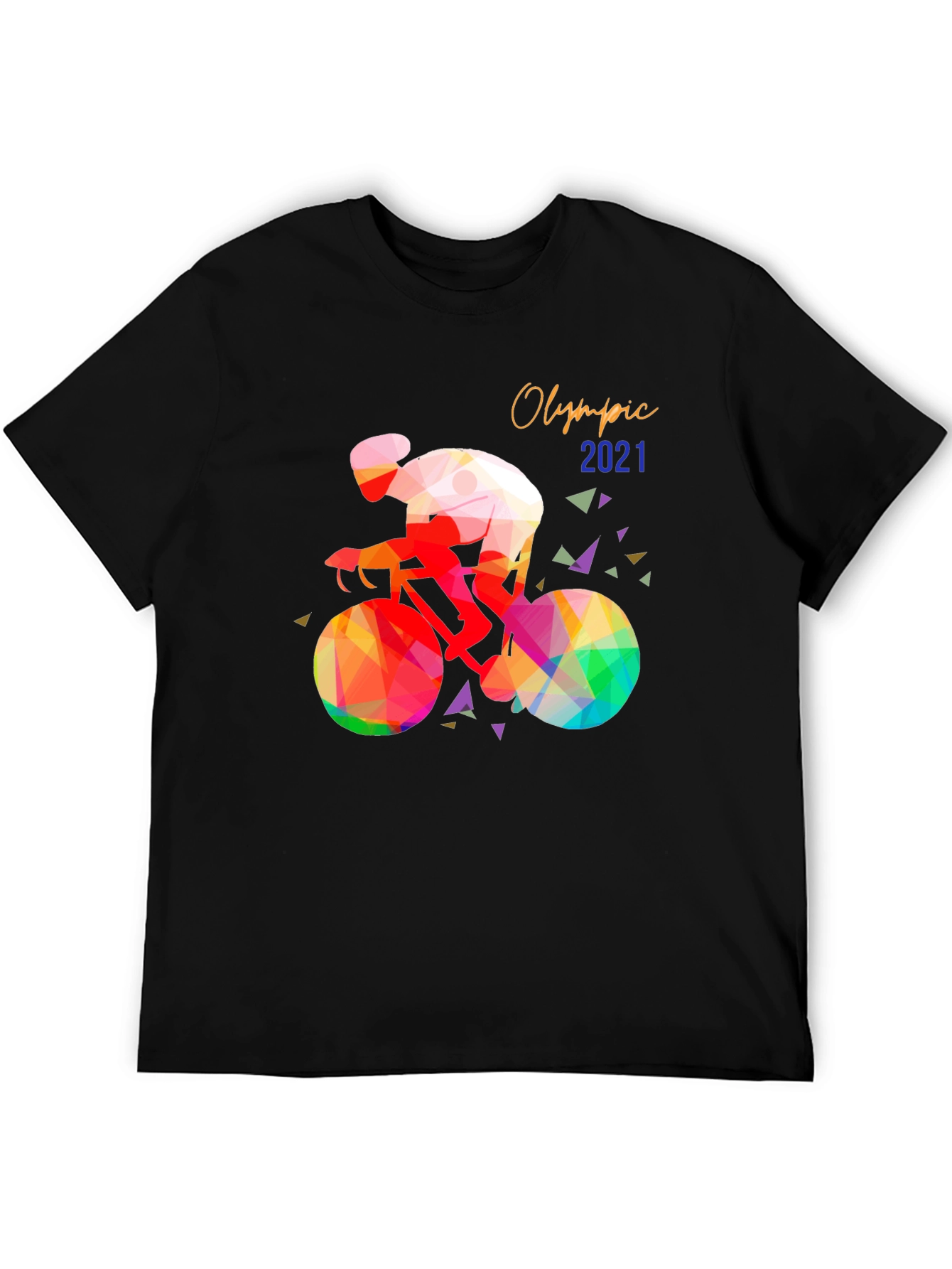 Olympic 2021 Cyclist Graphic T-Shirt - Black