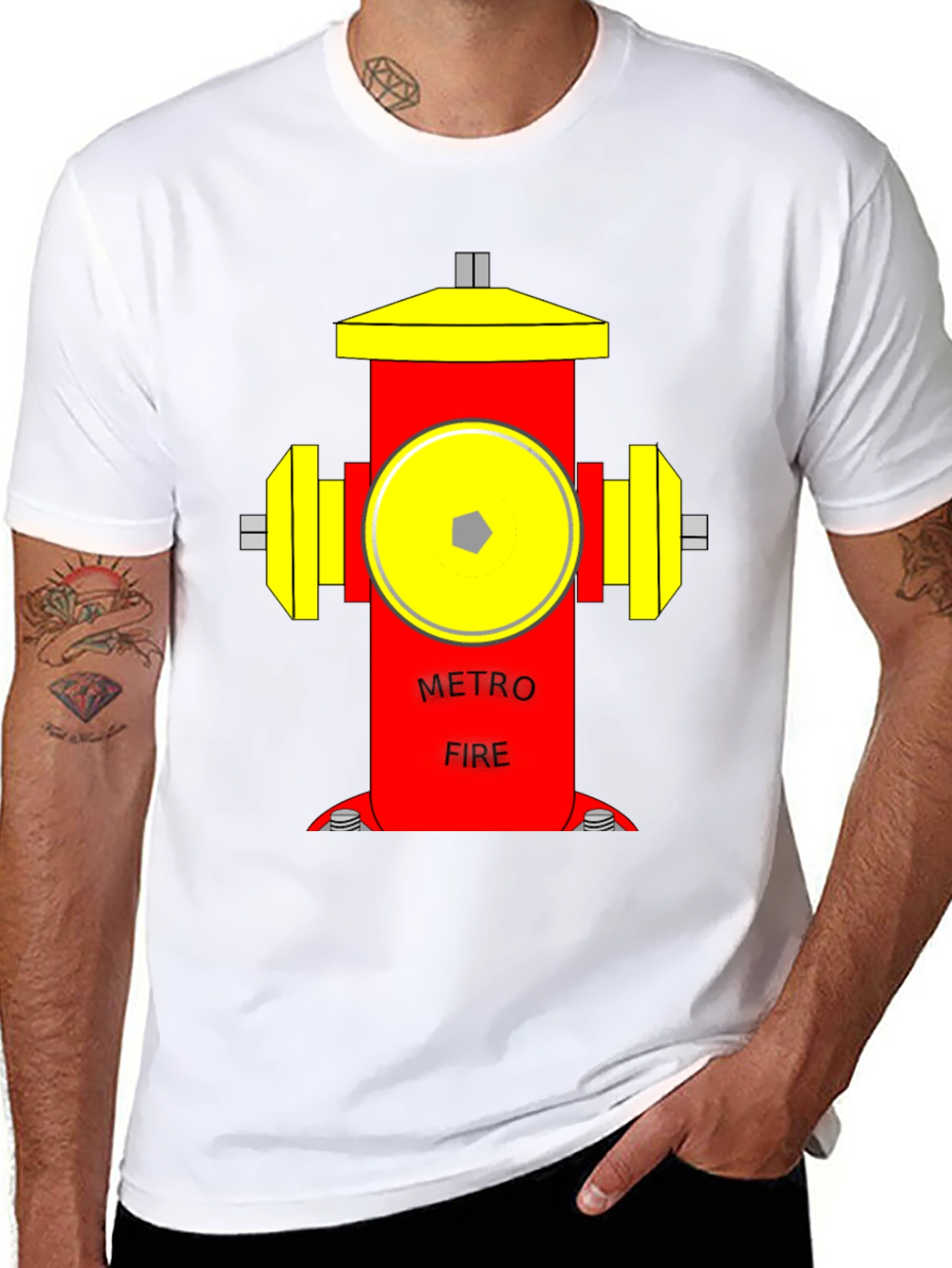Metro Fire Hydrant Graphic T-Shirt - Unique Design