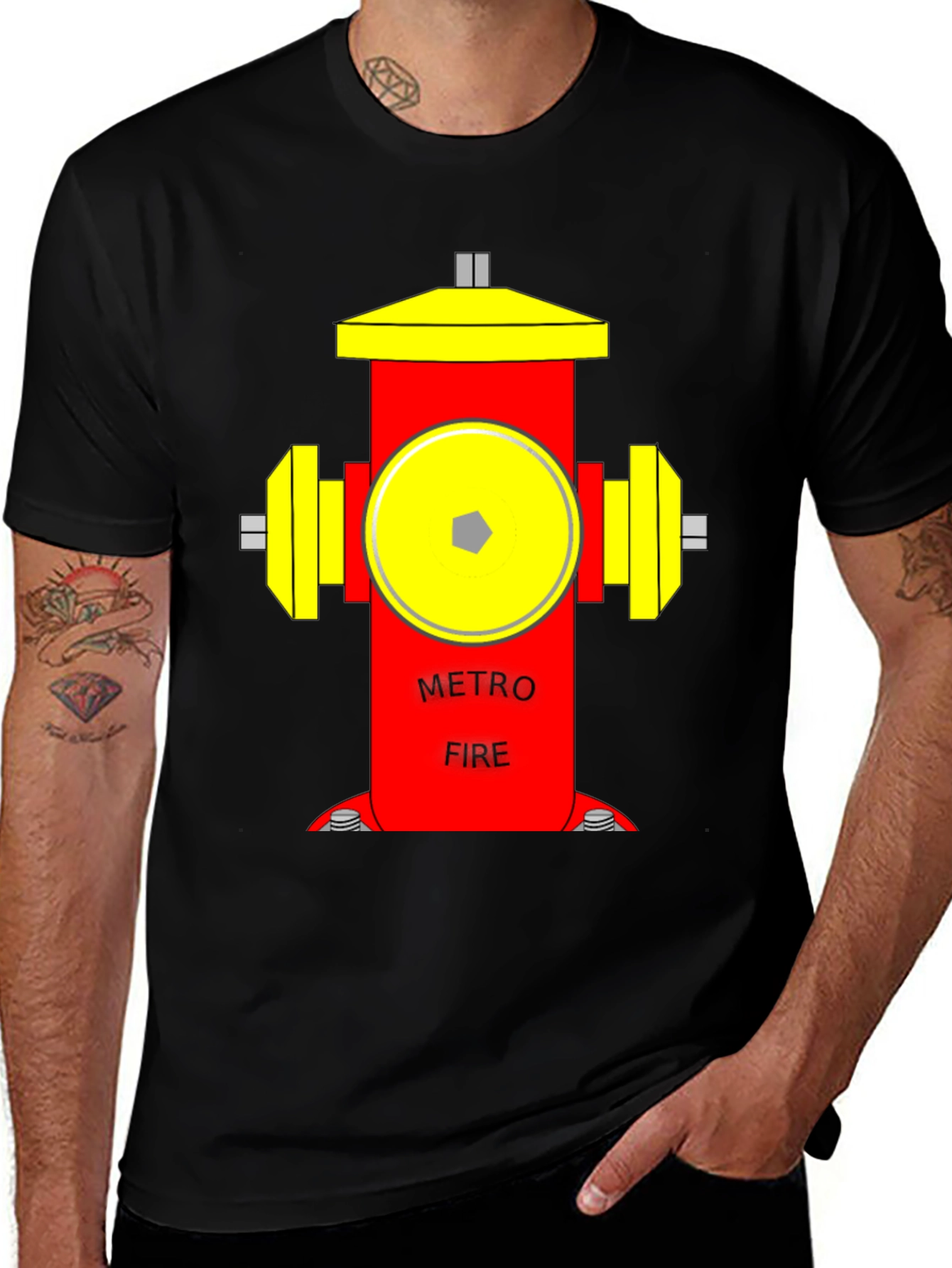 Metro Fire Hydrant Graphic T-Shirt - Unique Design
