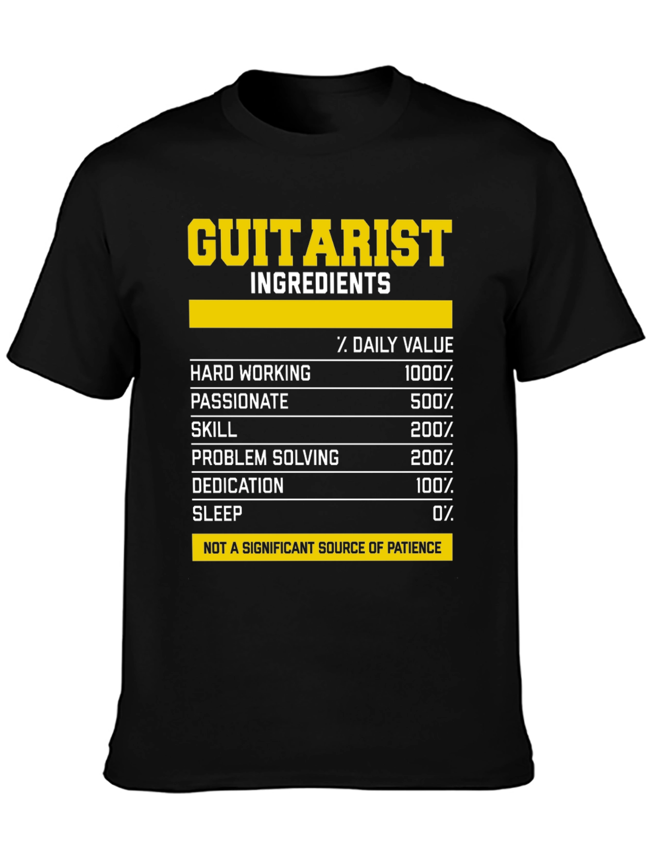 Guitarist Ingredients Black T-Shirt