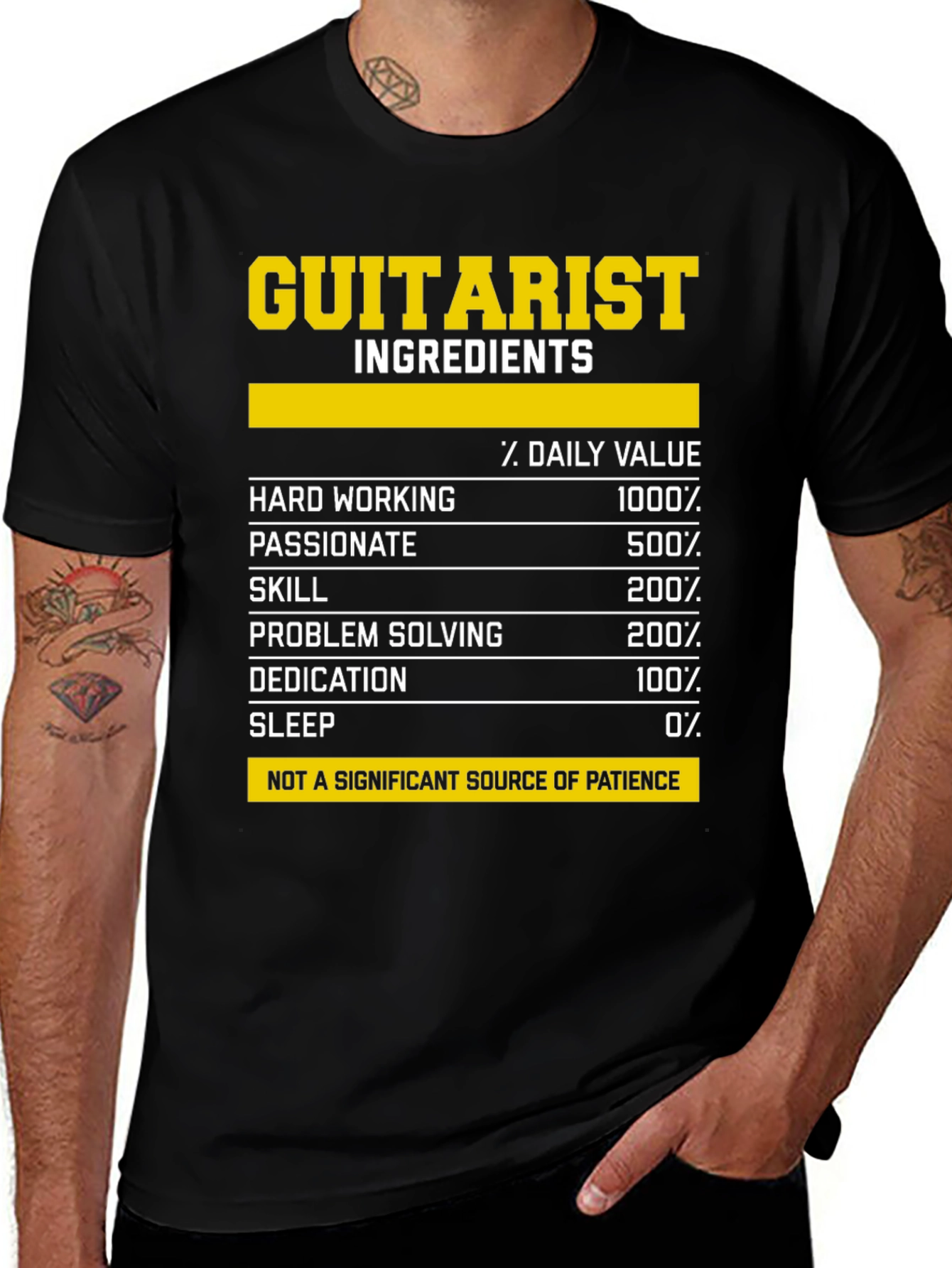Guitarist Ingredients Black T-Shirt