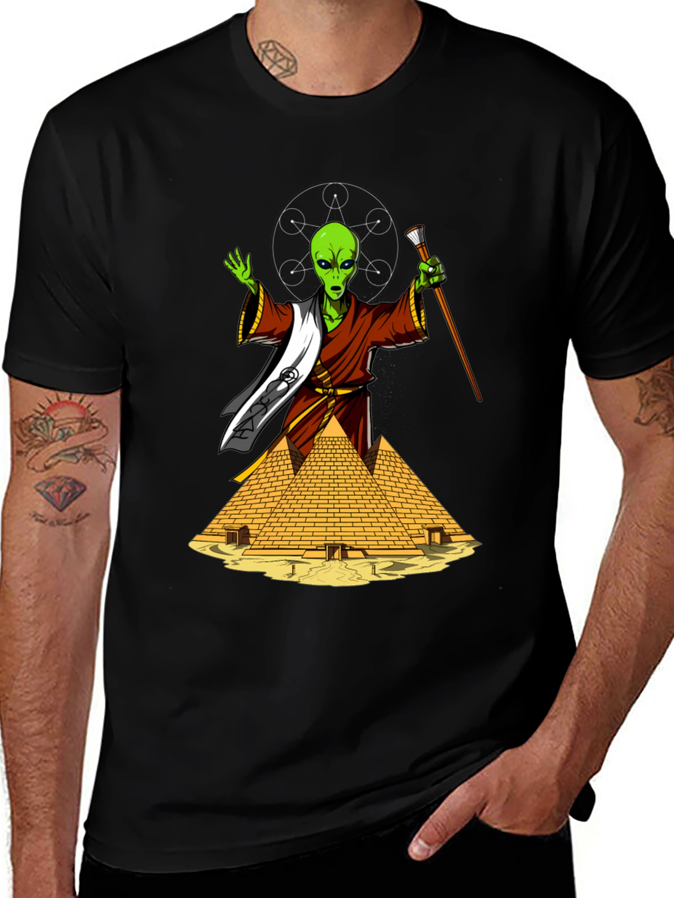 Alien Pharaoh Graphic T-Shirt
