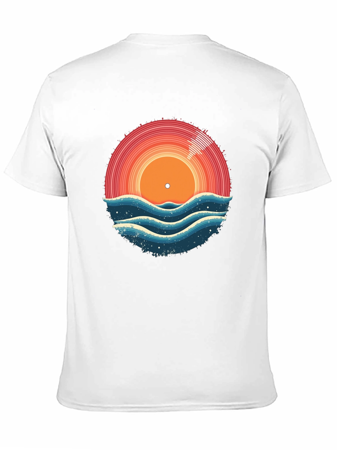 Sunset Vinyl Record Wave T-Shirt