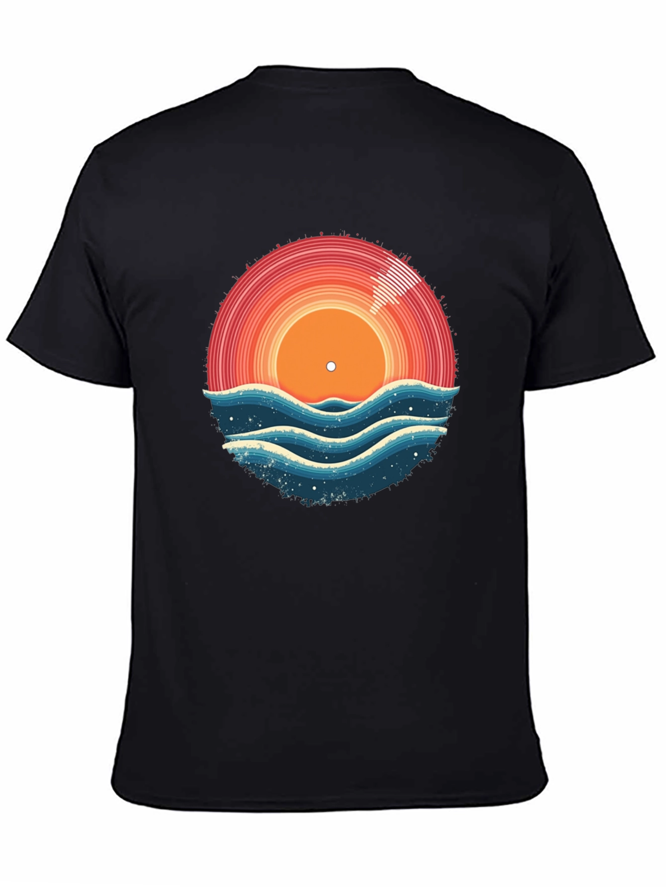 Sunset Vinyl Record Wave T-Shirt