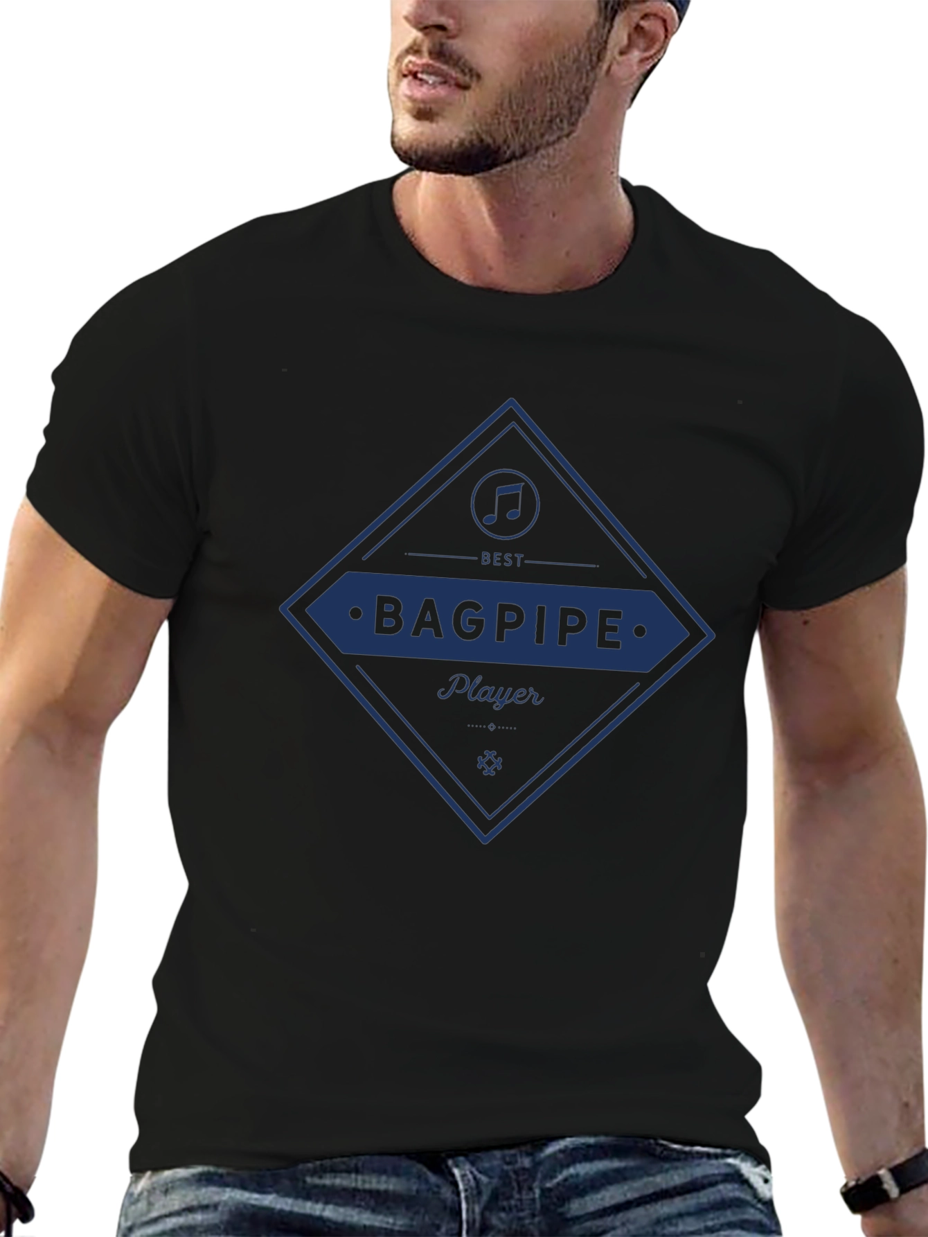 Best Bagpipe Player Graphic Tee - Black