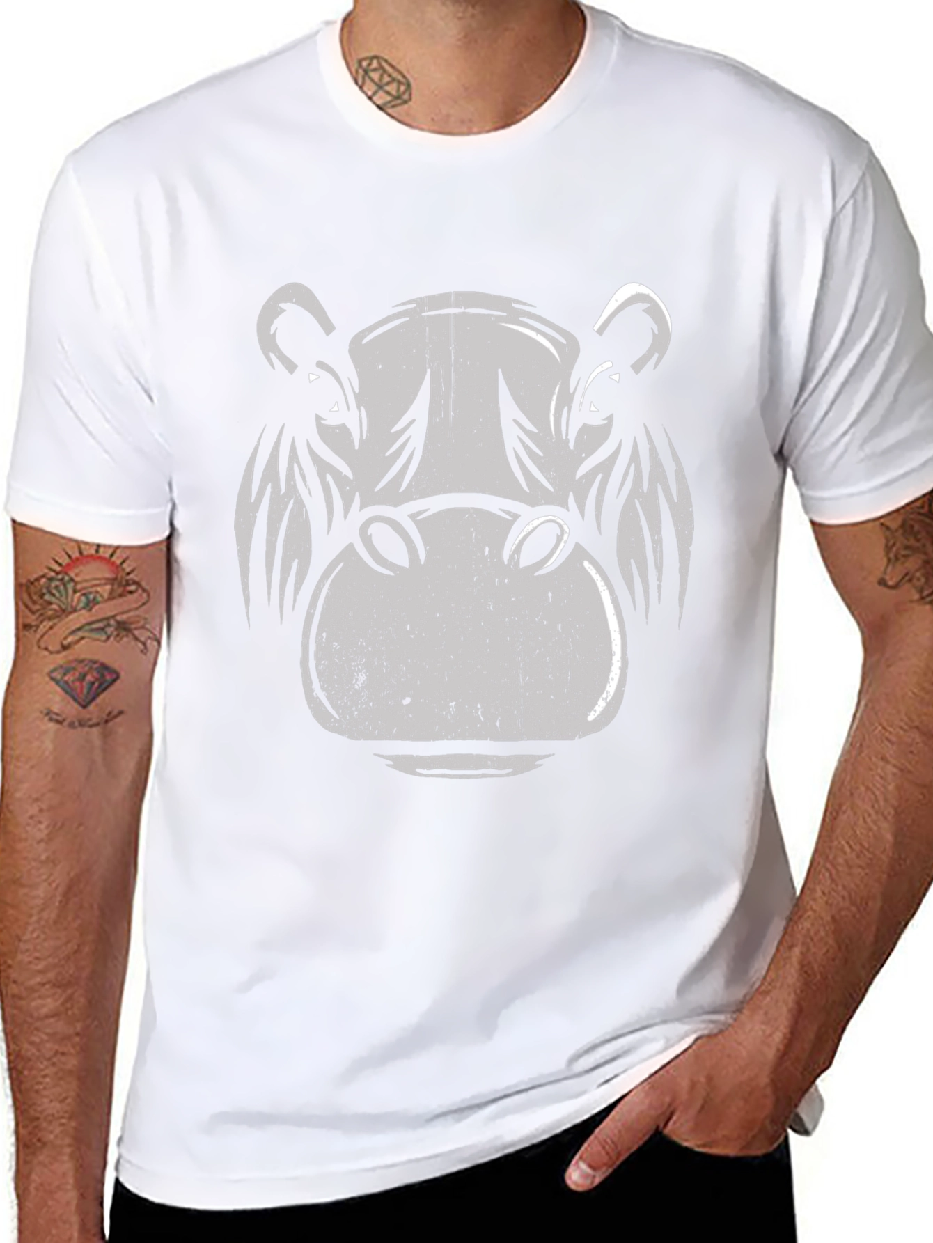 Hippo Graphic Print T-Shirt - Black
