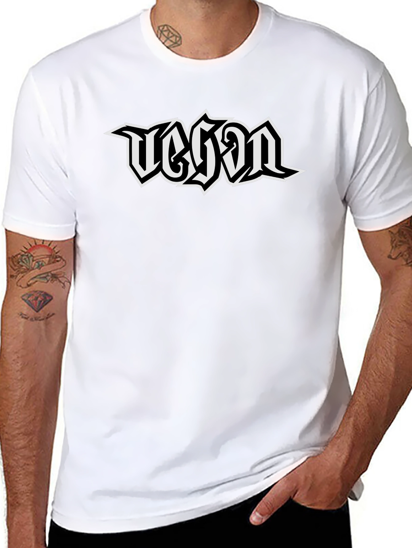 Vegan Graphic T-Shirt - Black Metal Style