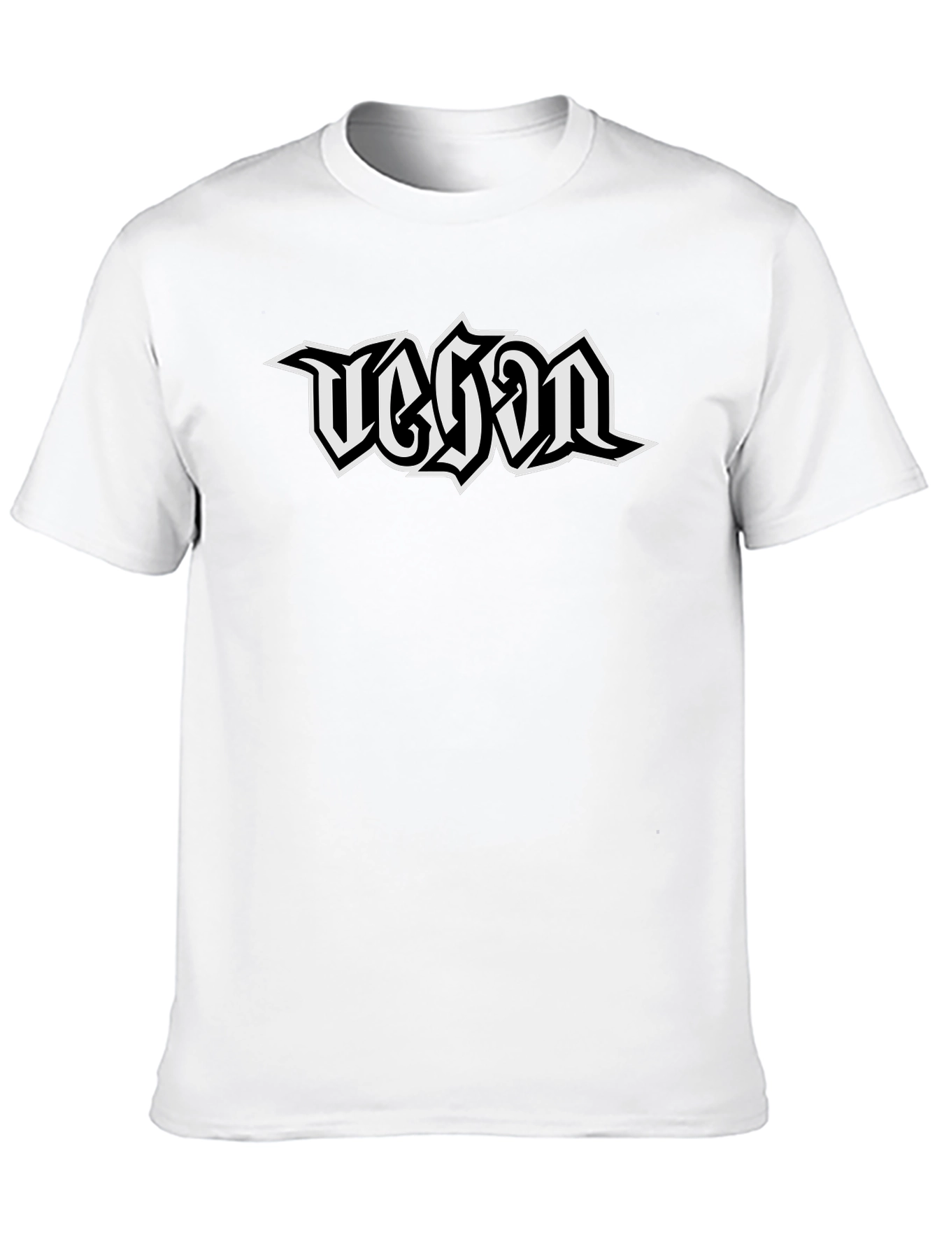 Vegan Graphic T-Shirt - Black Metal Style