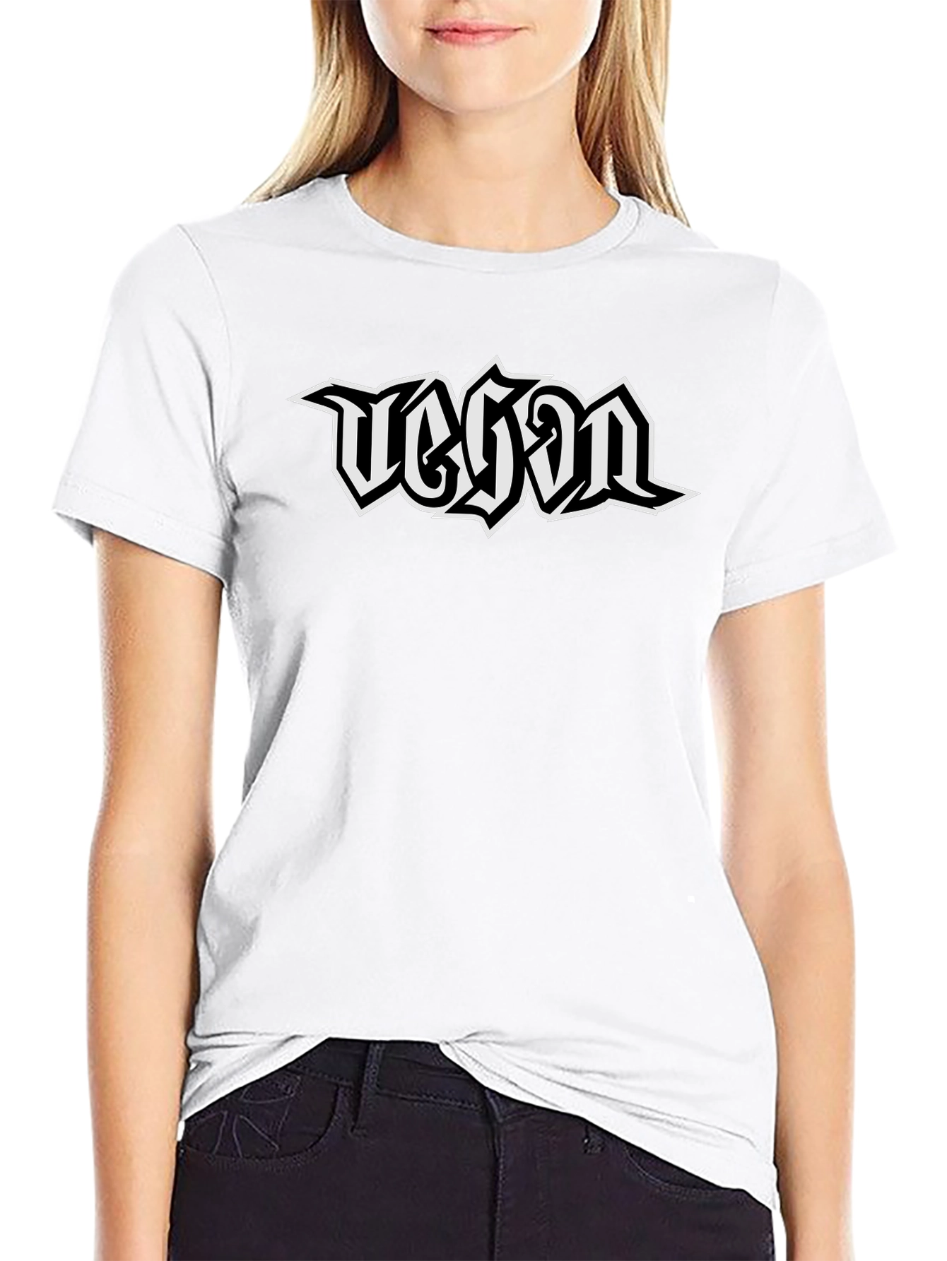 Vegan Graphic T-Shirt - Black Metal Style