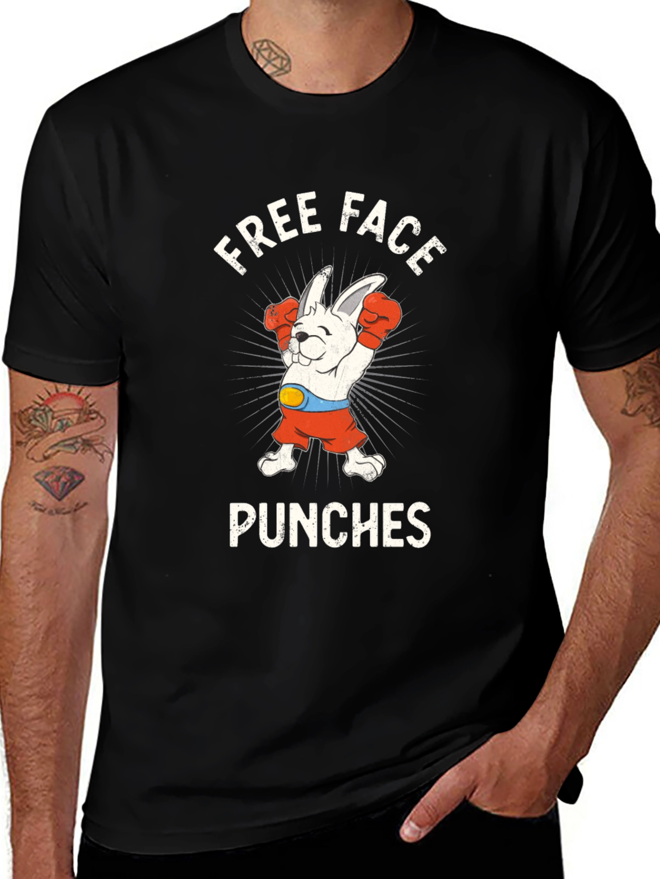 Free Face Punches Bunny Boxing T-Shirt