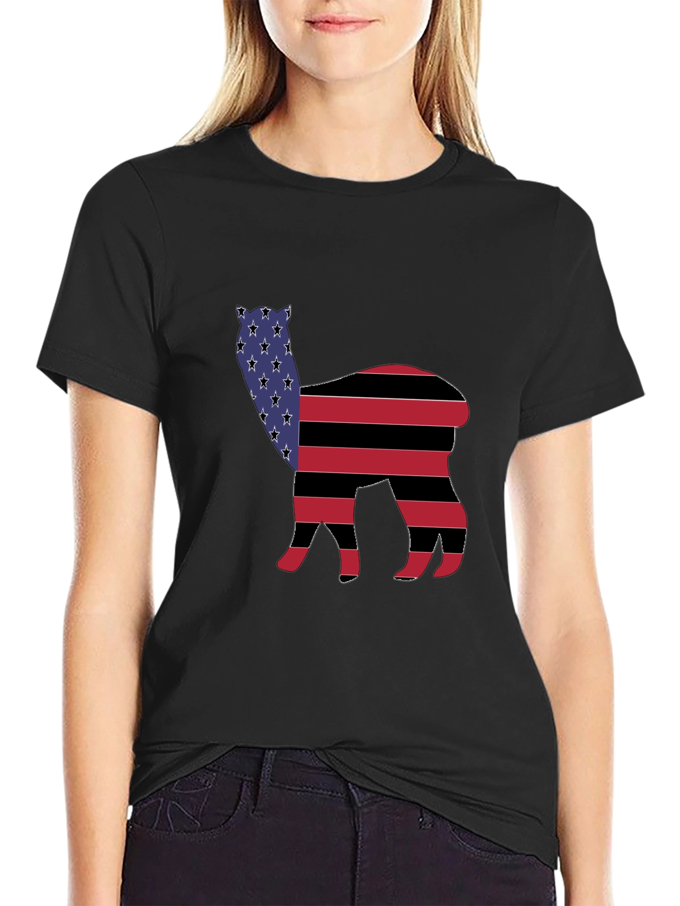 American Flag Llama T-Shirt
